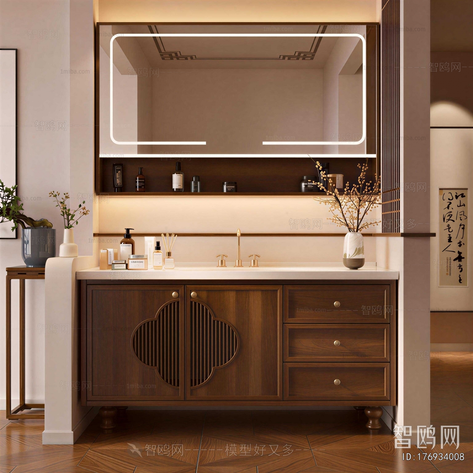 New Chinese Style Bathroom Cabinet