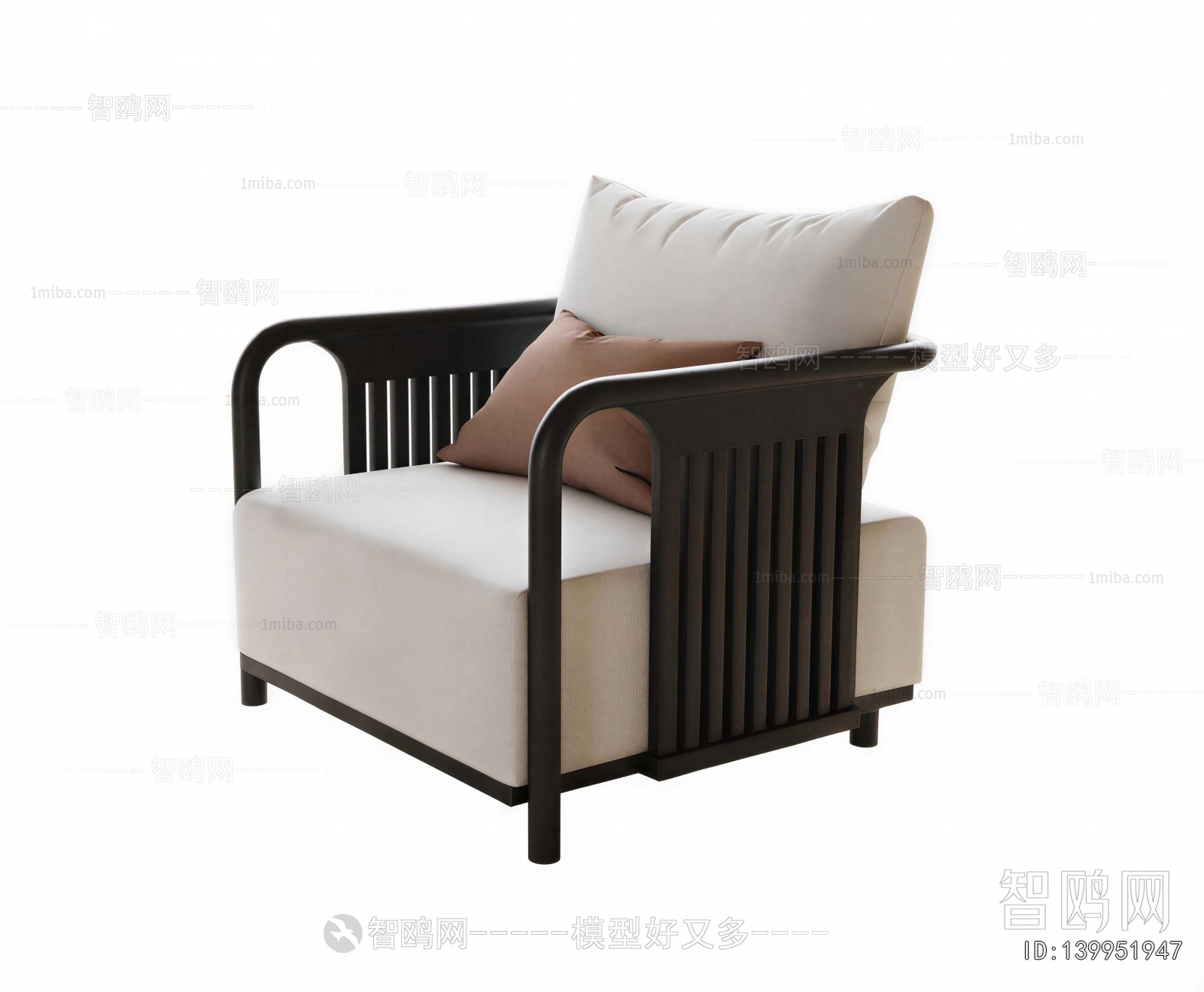 New Chinese Style Single Sofa