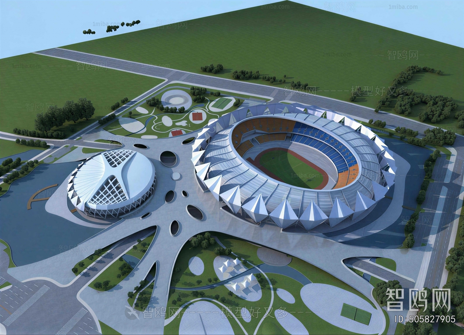 Modern Architectural Bird's-eye View Planning