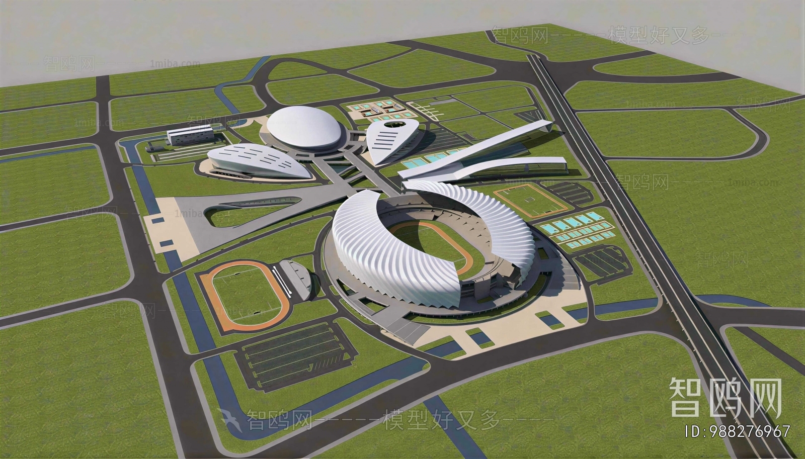 Modern Architectural Bird's-eye View Planning