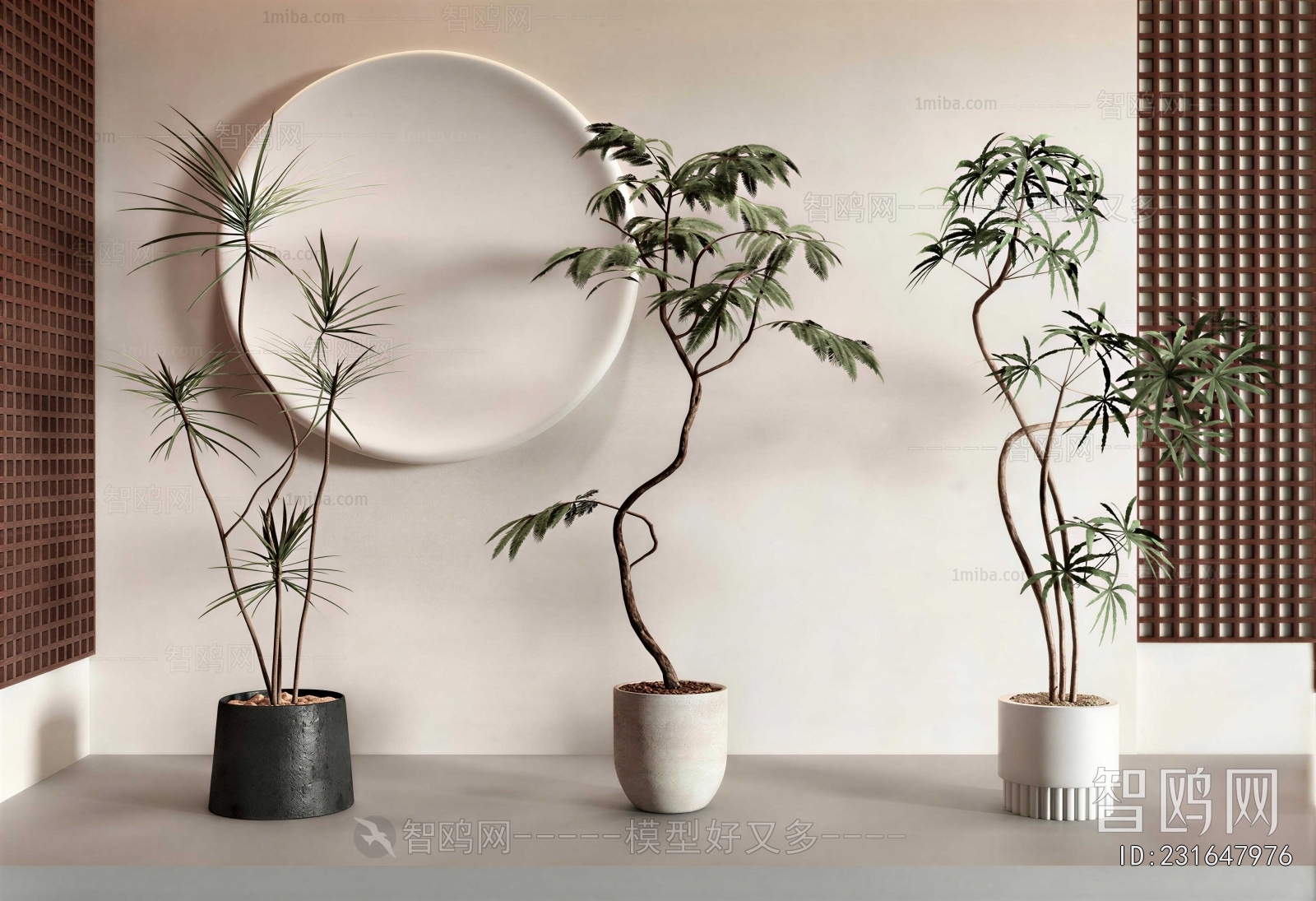 Modern Ground Green Plant Potted Plants