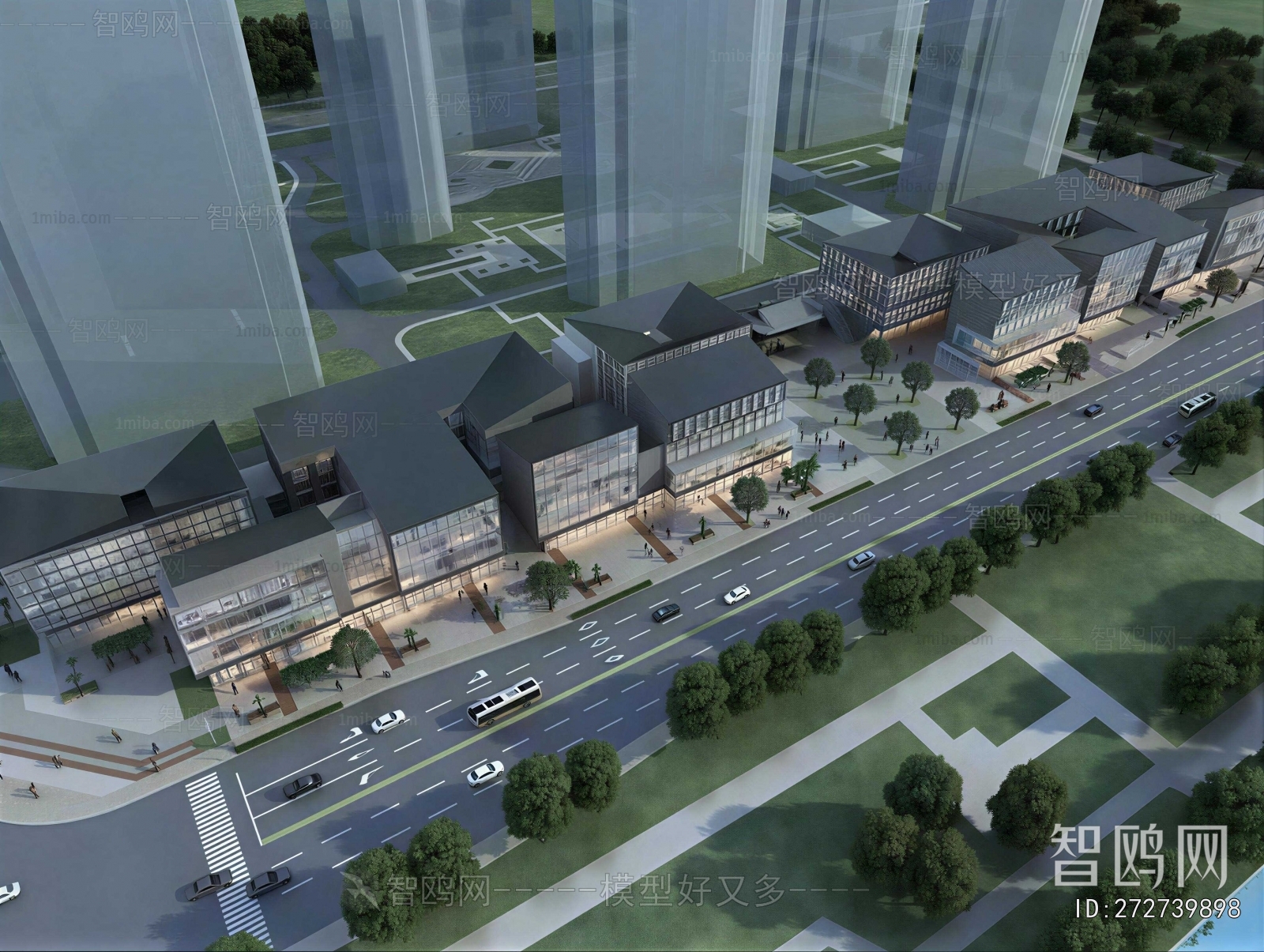 New Chinese Style Architectural Bird's-eye View Planning