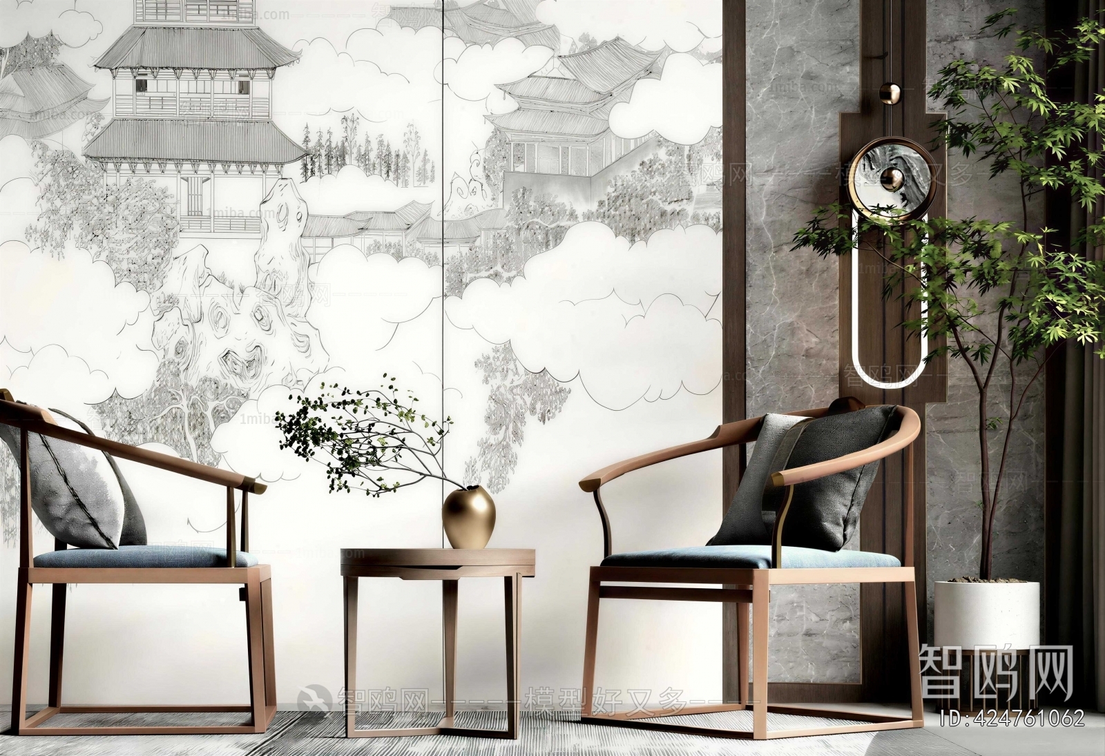 New Chinese Style Lounge Chair