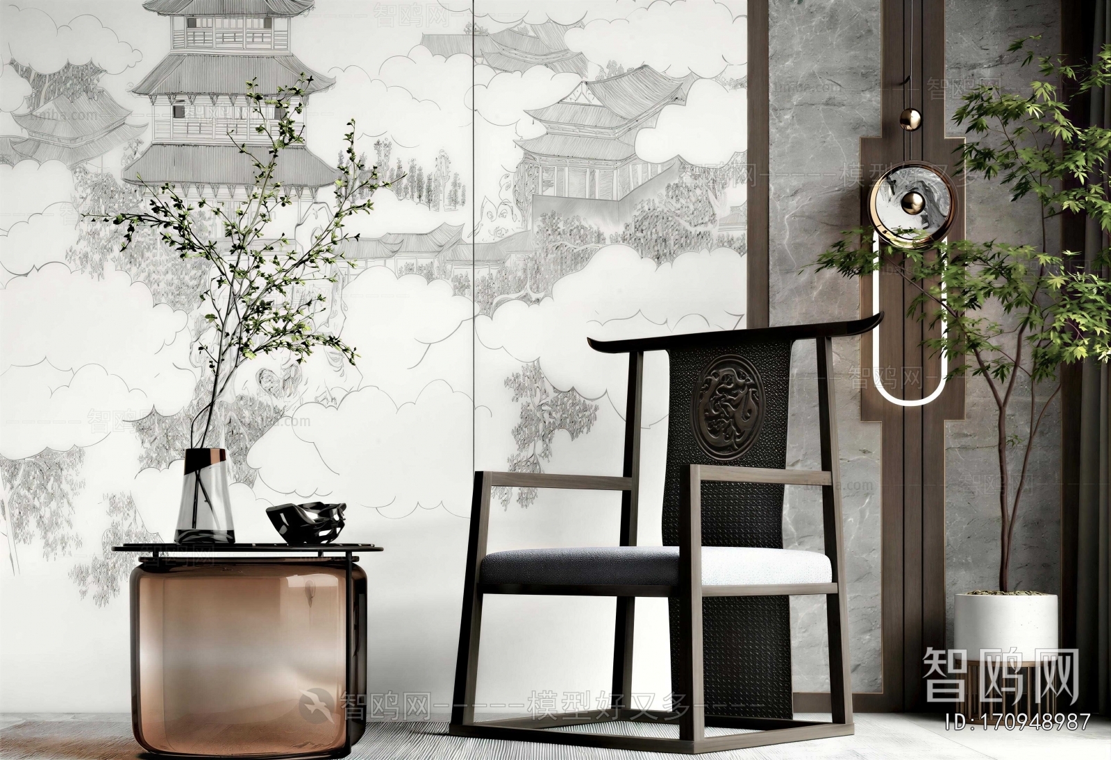 New Chinese Style Lounge Chair