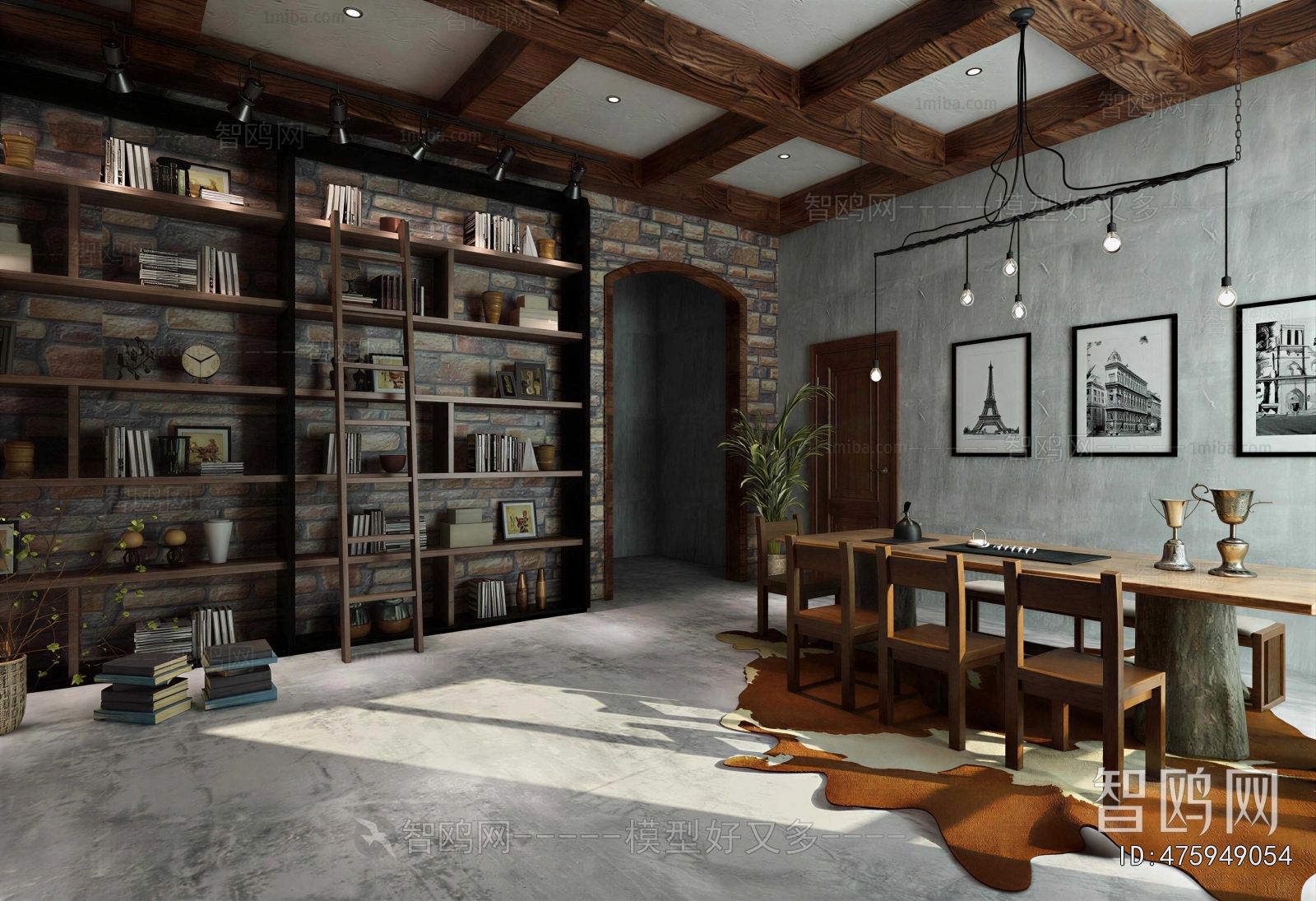 Industrial Style Bookstore Book Bar