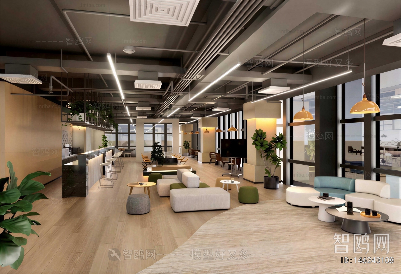 Industrial Style Office Rest Area