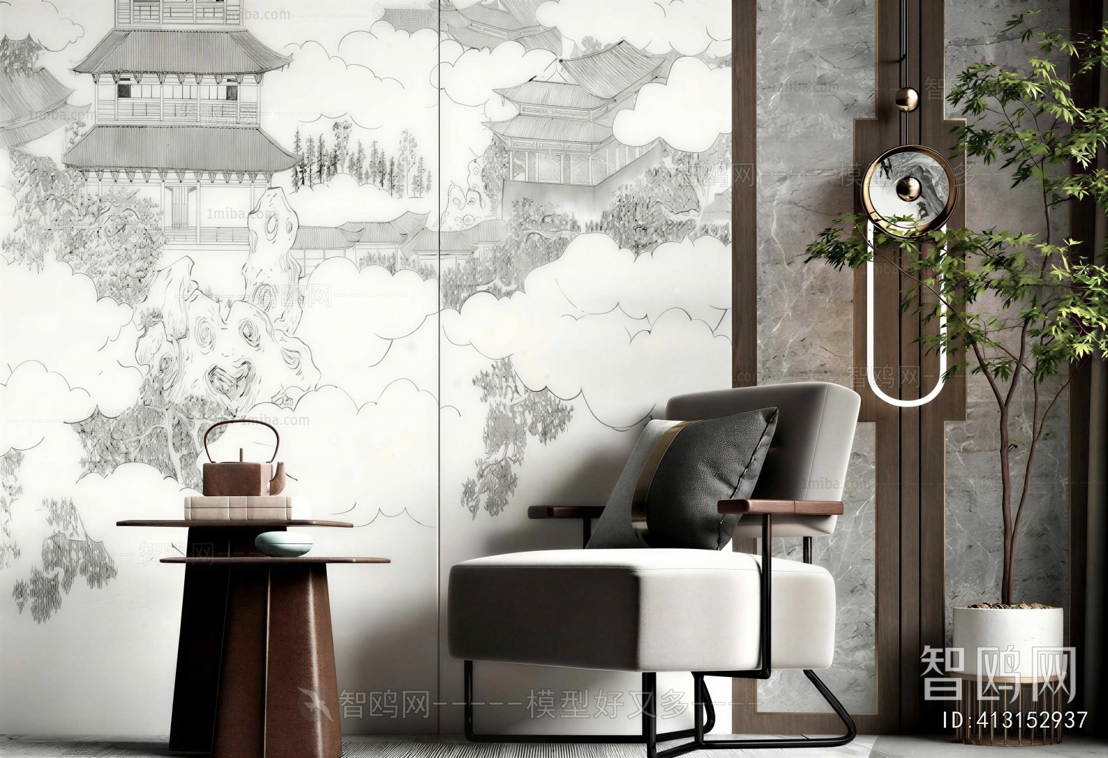 New Chinese Style Lounge Chair