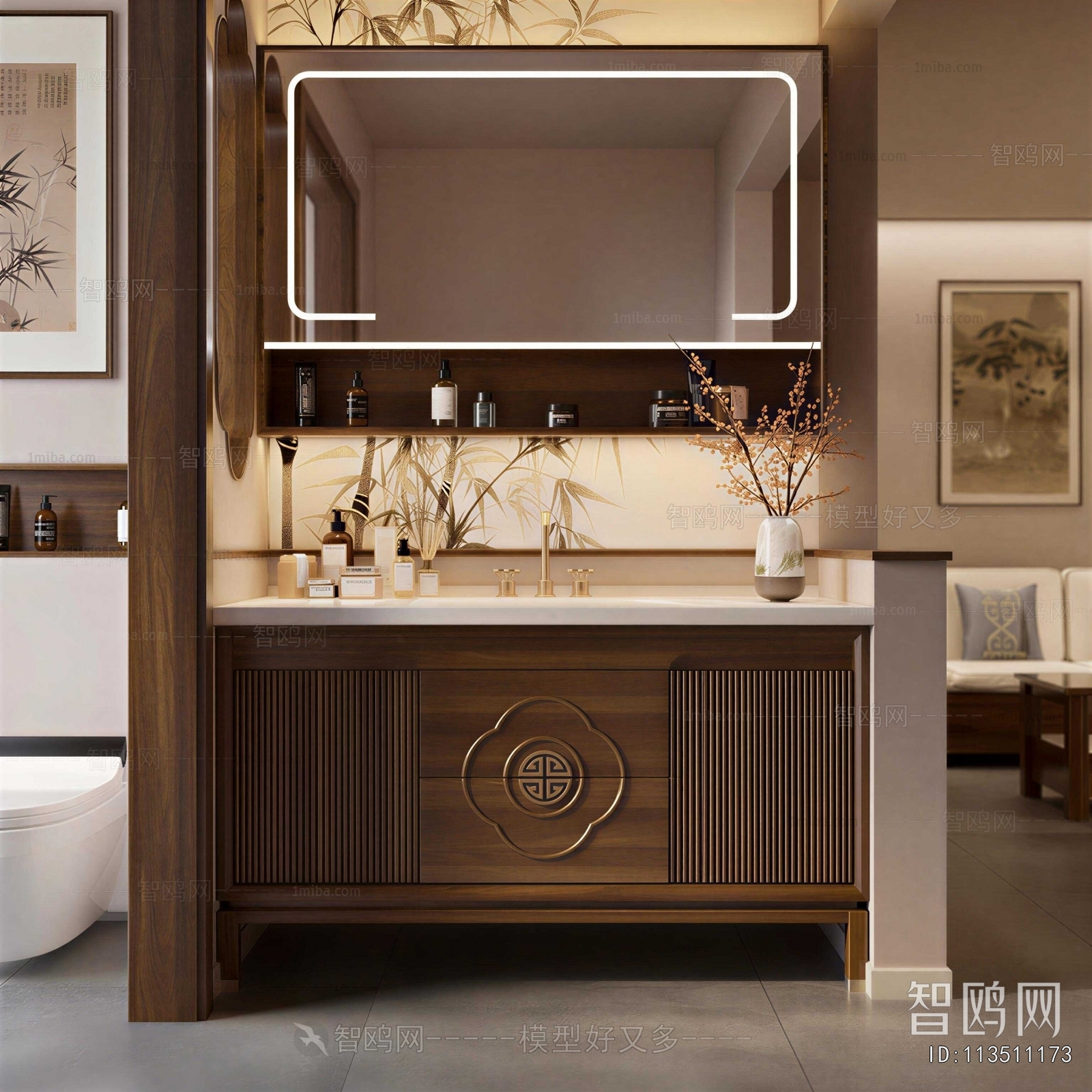 New Chinese Style Bathroom Cabinet