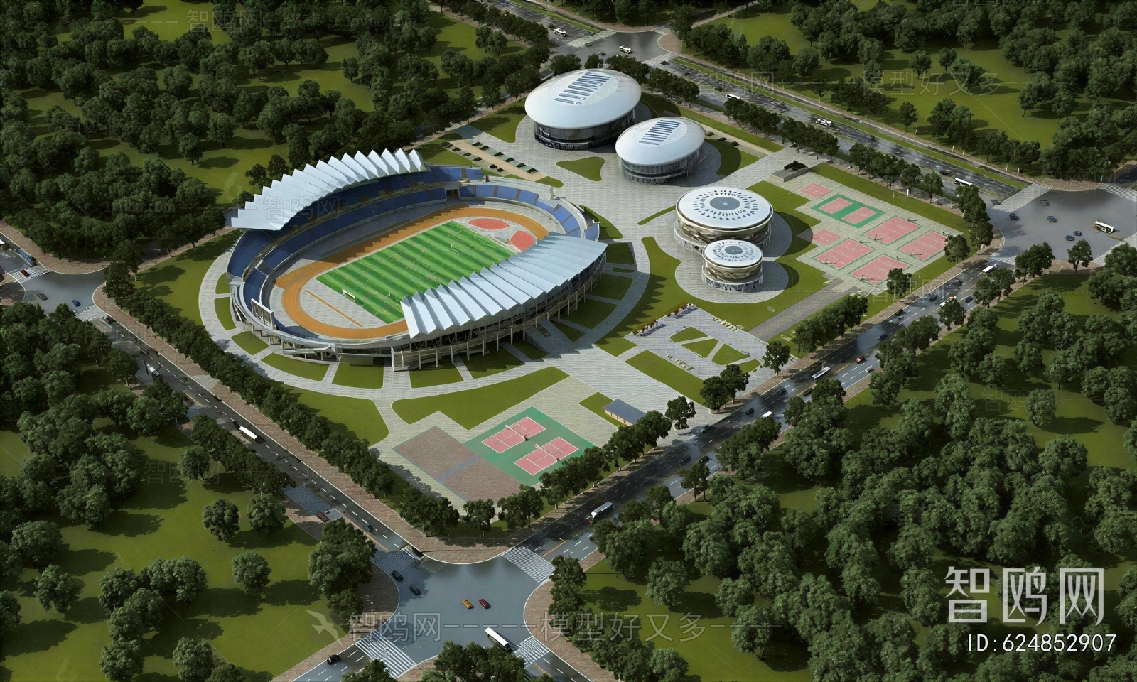 Modern Architectural Bird's-eye View Planning