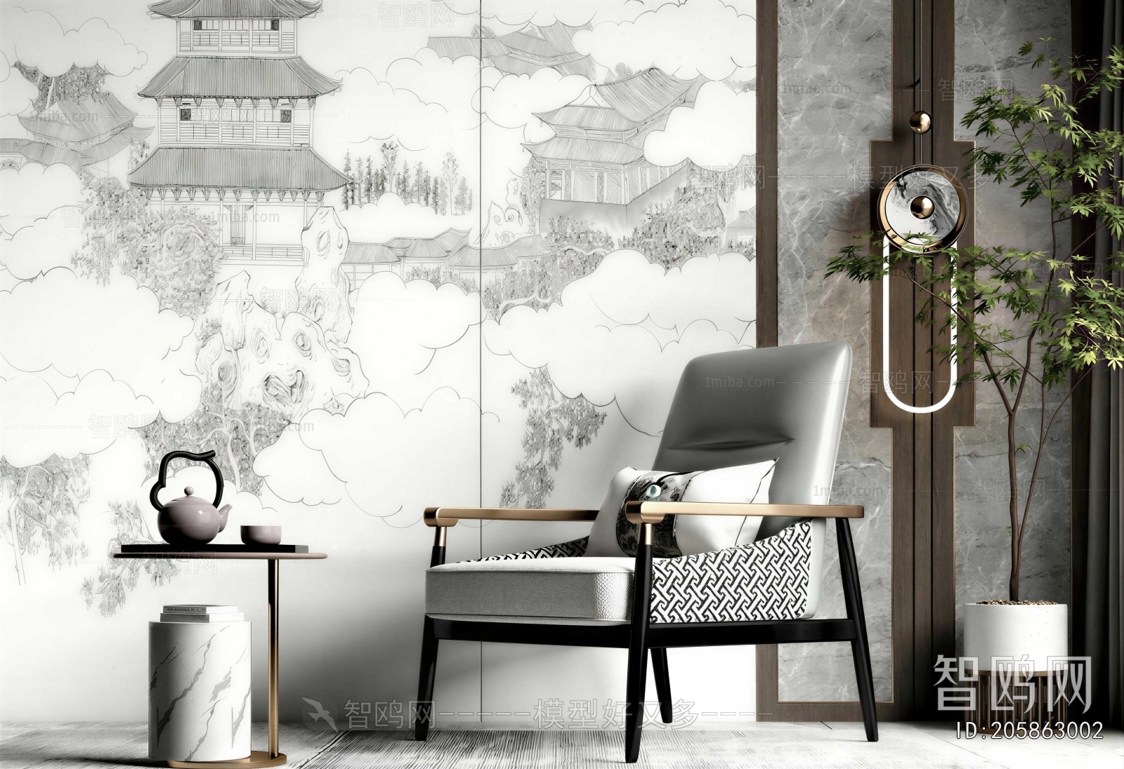 New Chinese Style Lounge Chair