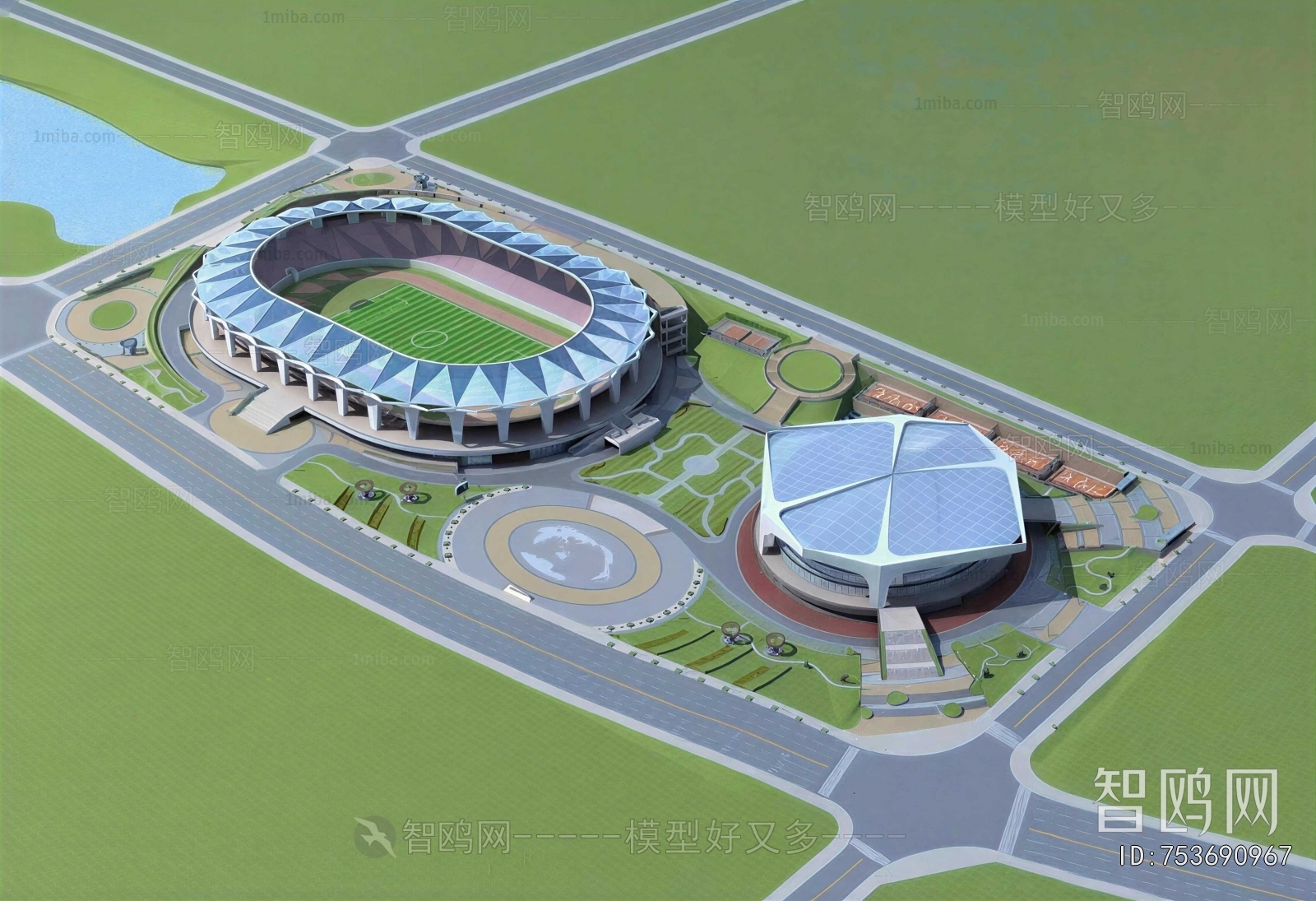 Modern Architectural Bird's-eye View Planning