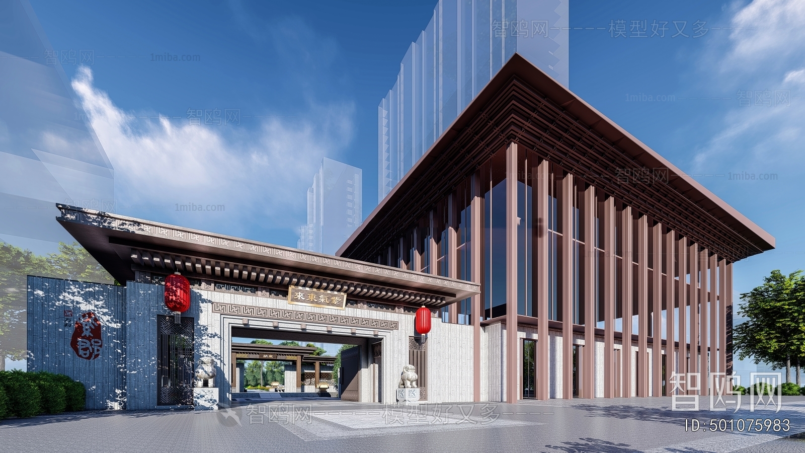 New Chinese Style Architecture Of Artistic Style