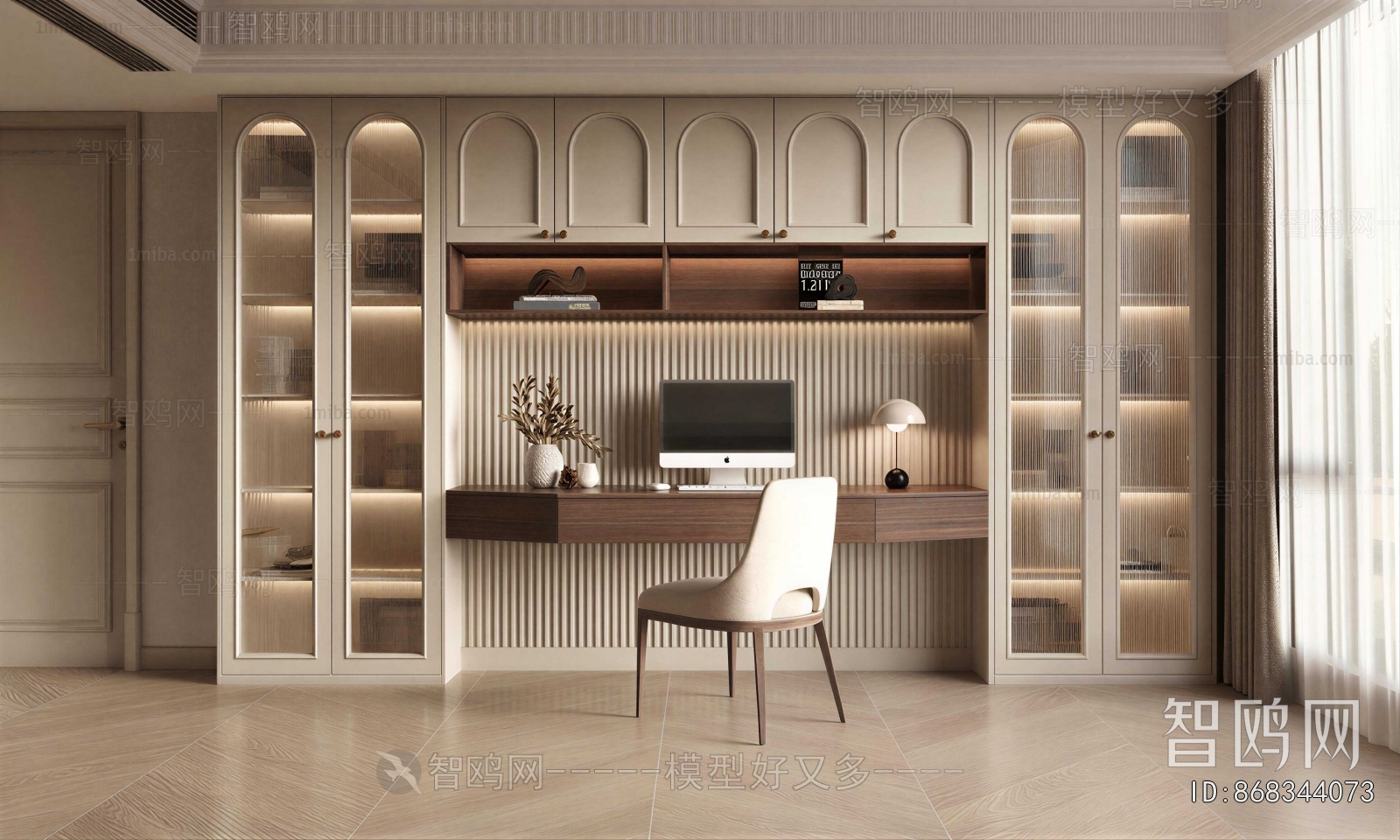 French Style Computer Desk And Chair