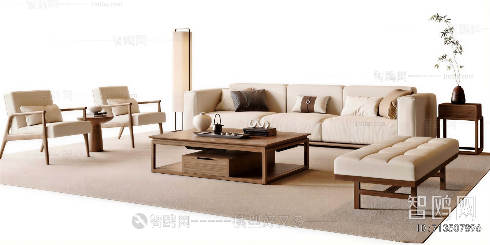 New Chinese Style Sofa Combination