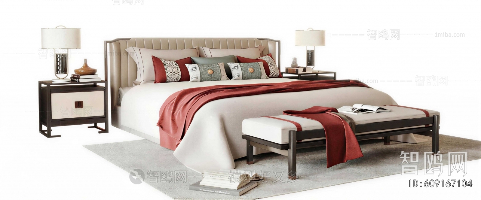 New Chinese Style Double Bed