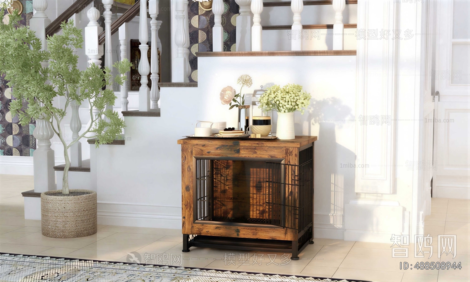 Industrial Style Side Cabinet