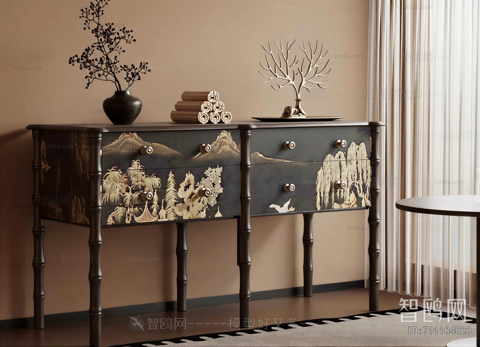 New Chinese Style Side Cabinet