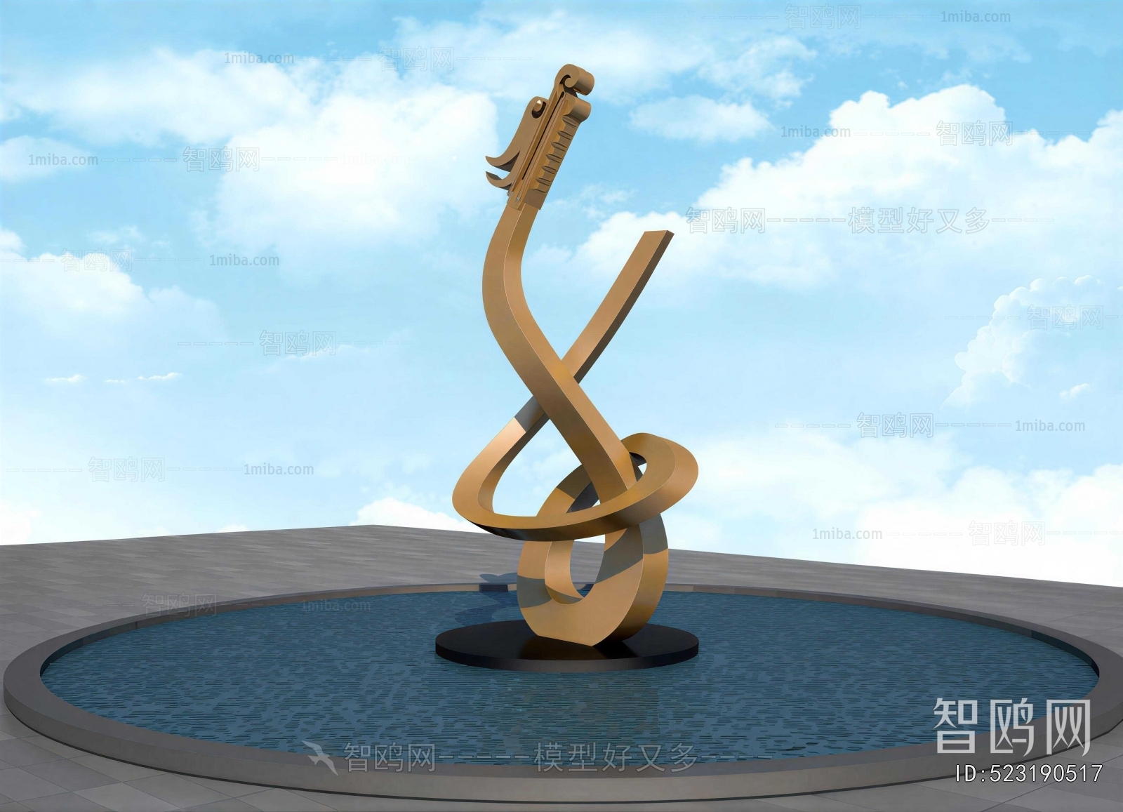 New Chinese Style Sculpture Sketch