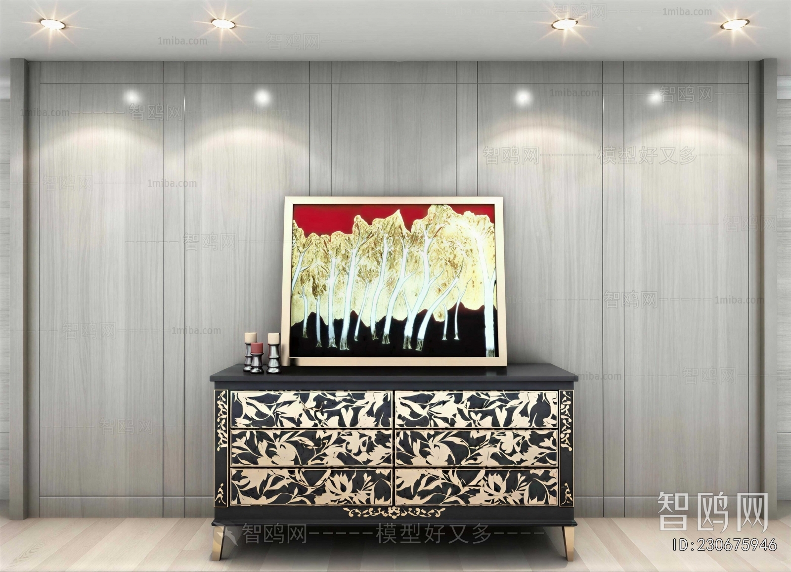 New Chinese Style Side Cabinet