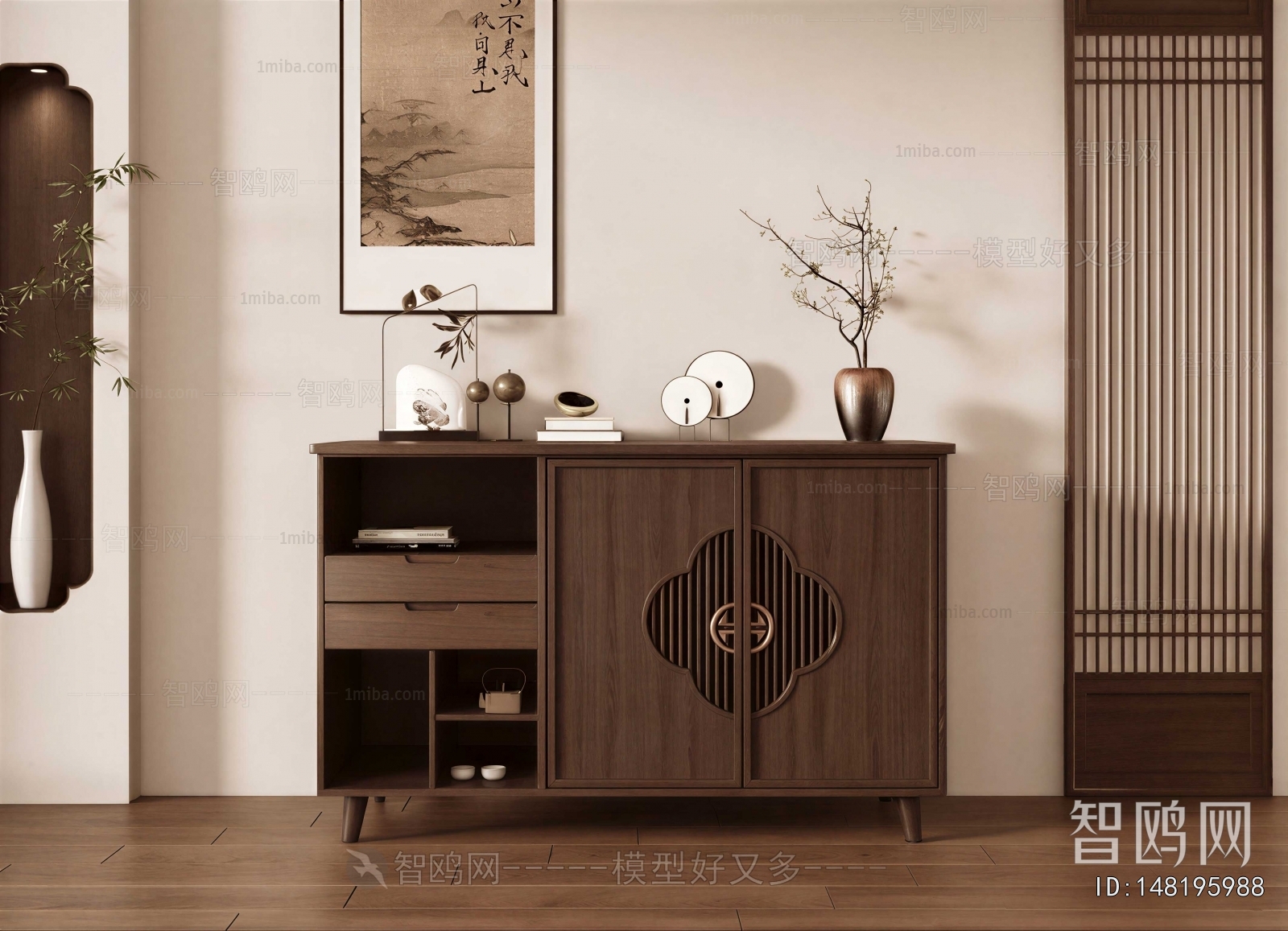 New Chinese Style Side Cabinet