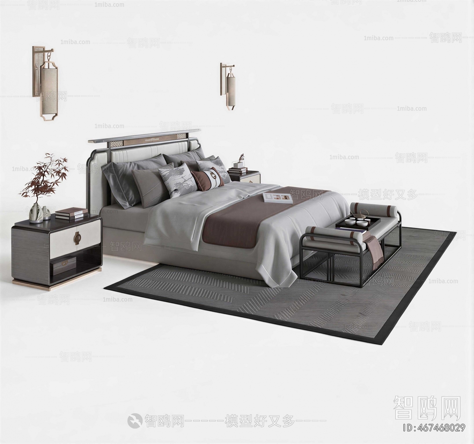 New Chinese Style Double Bed