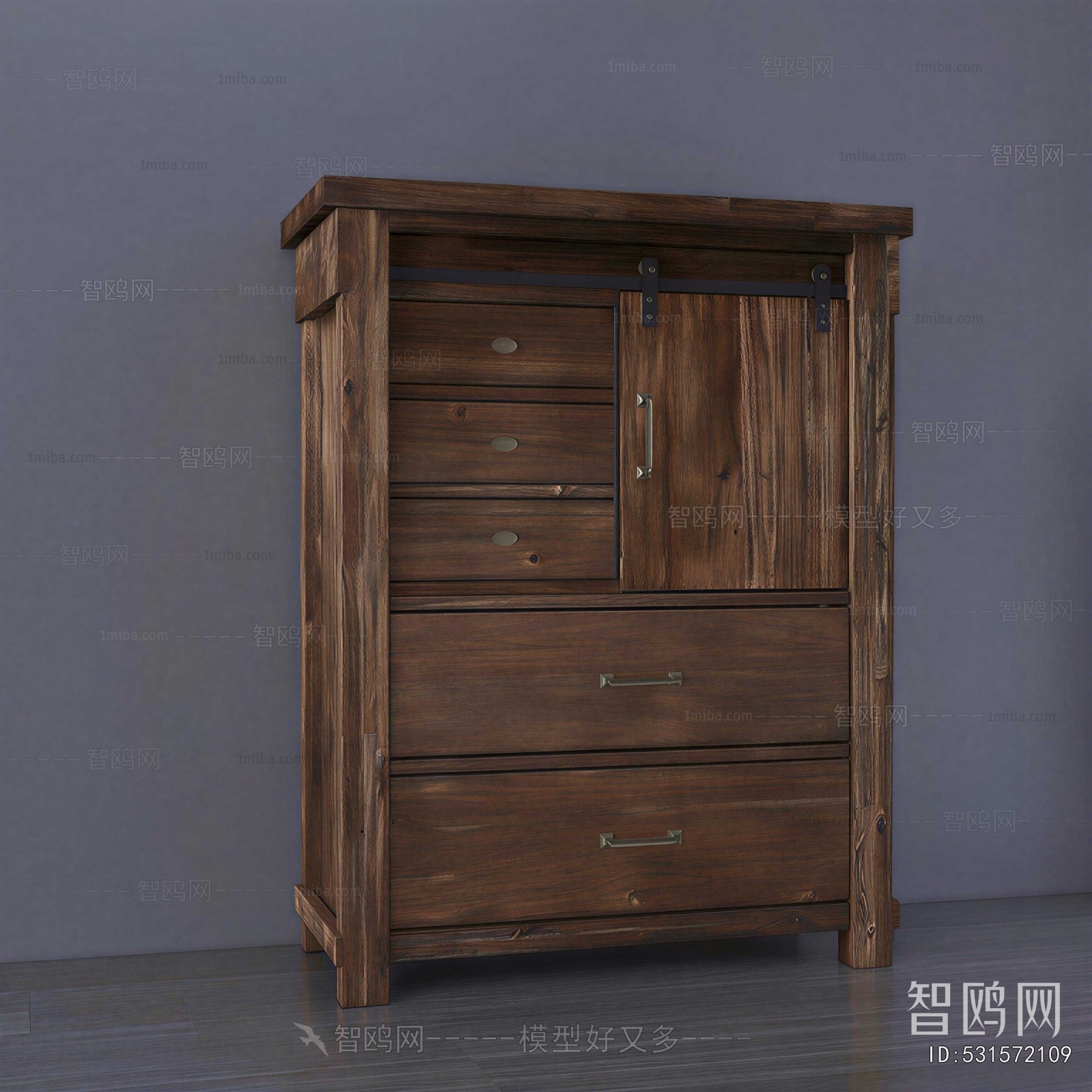 Country Style Retro Style Side Cabinet