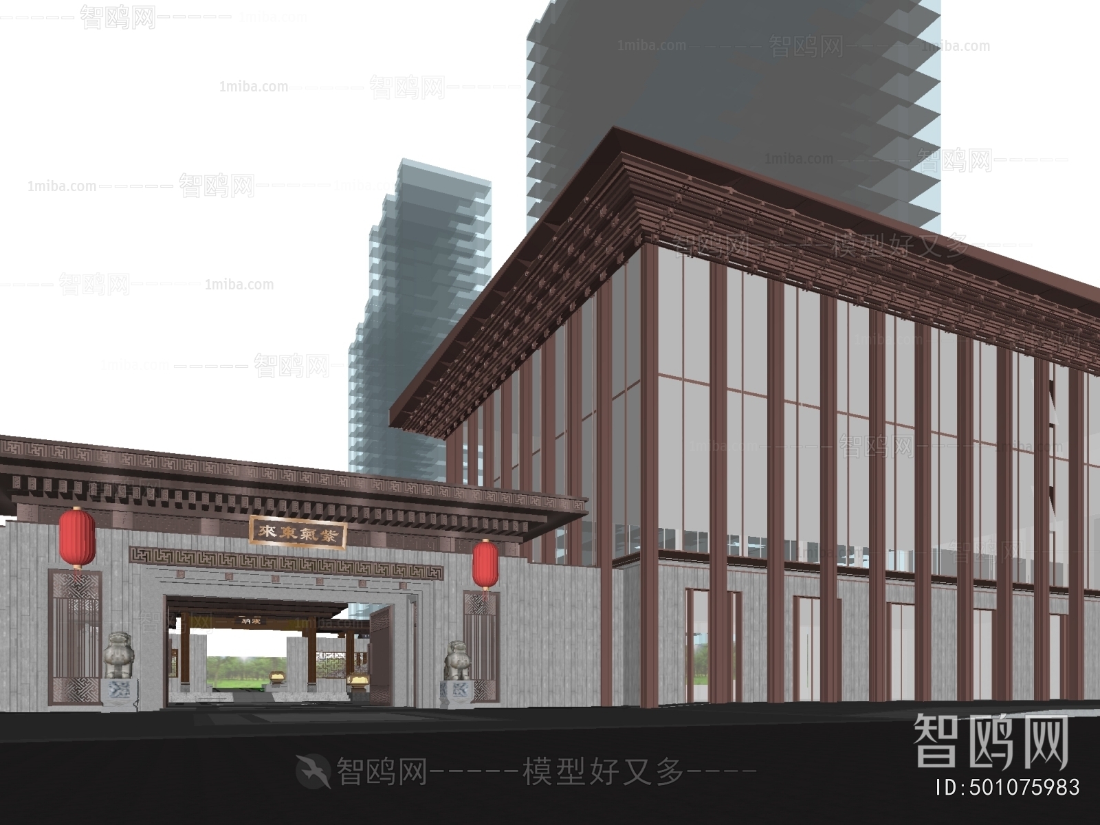 New Chinese Style Architecture Of Artistic Style