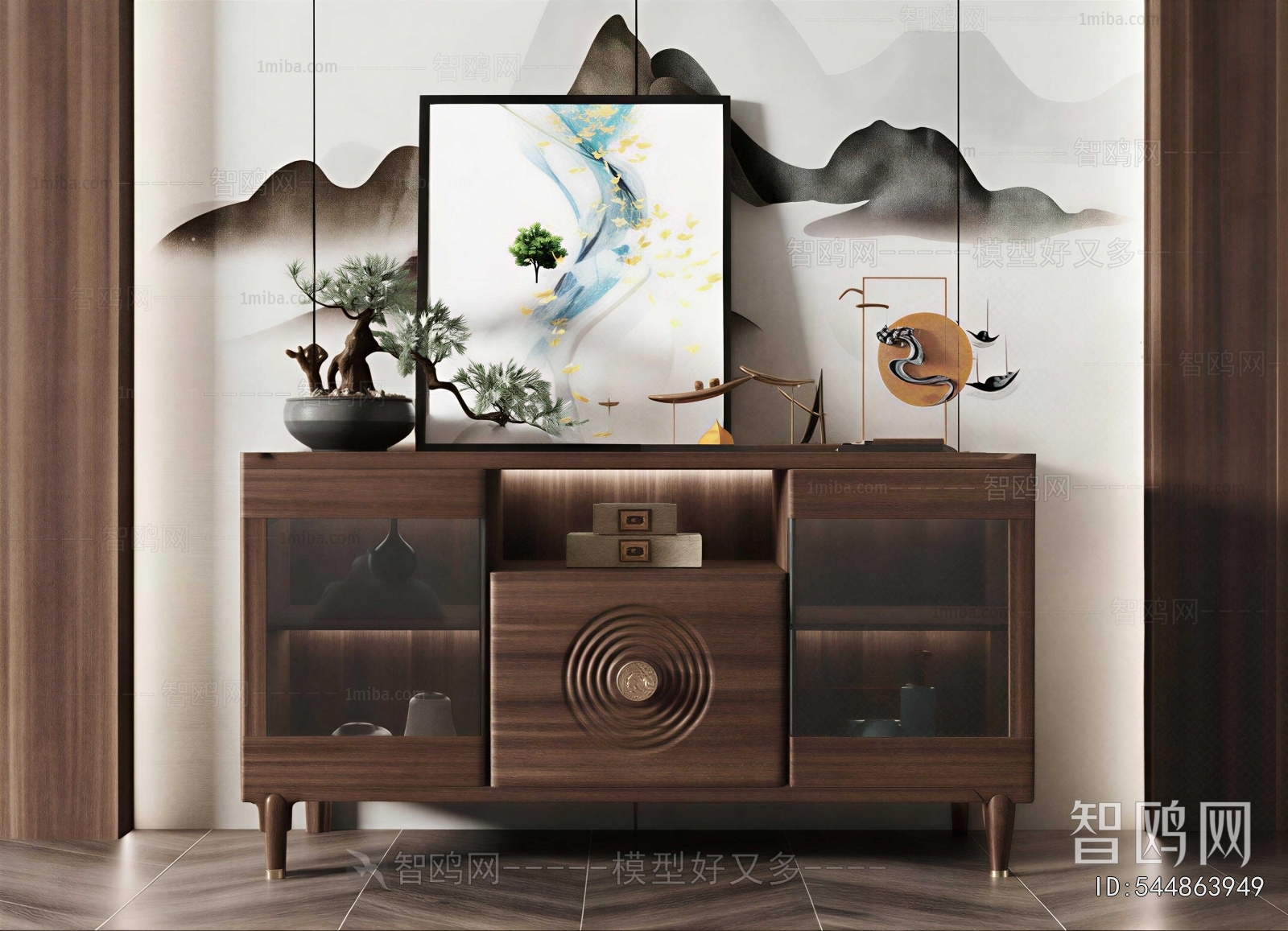 New Chinese Style Side Cabinet