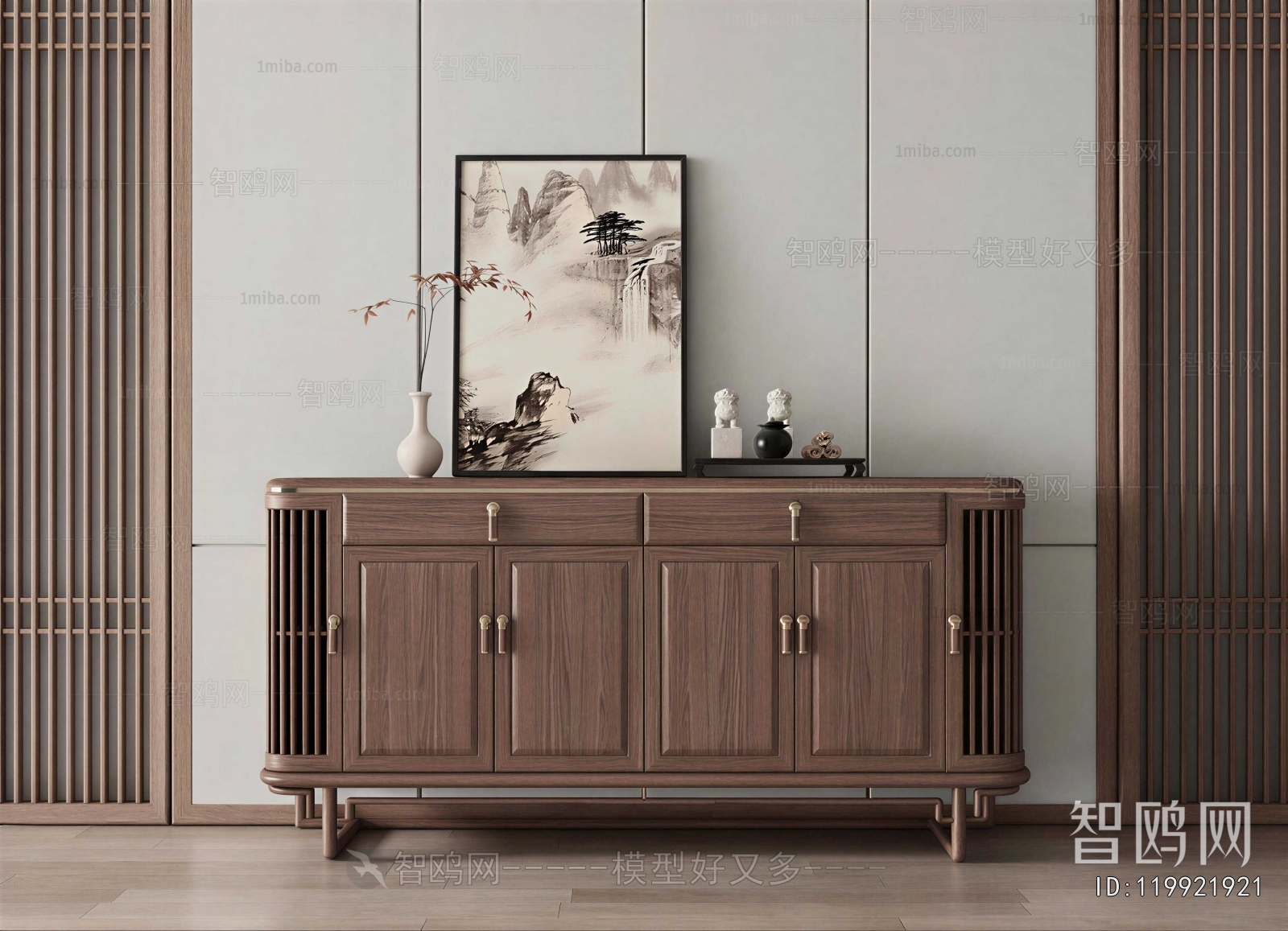 New Chinese Style Side Cabinet