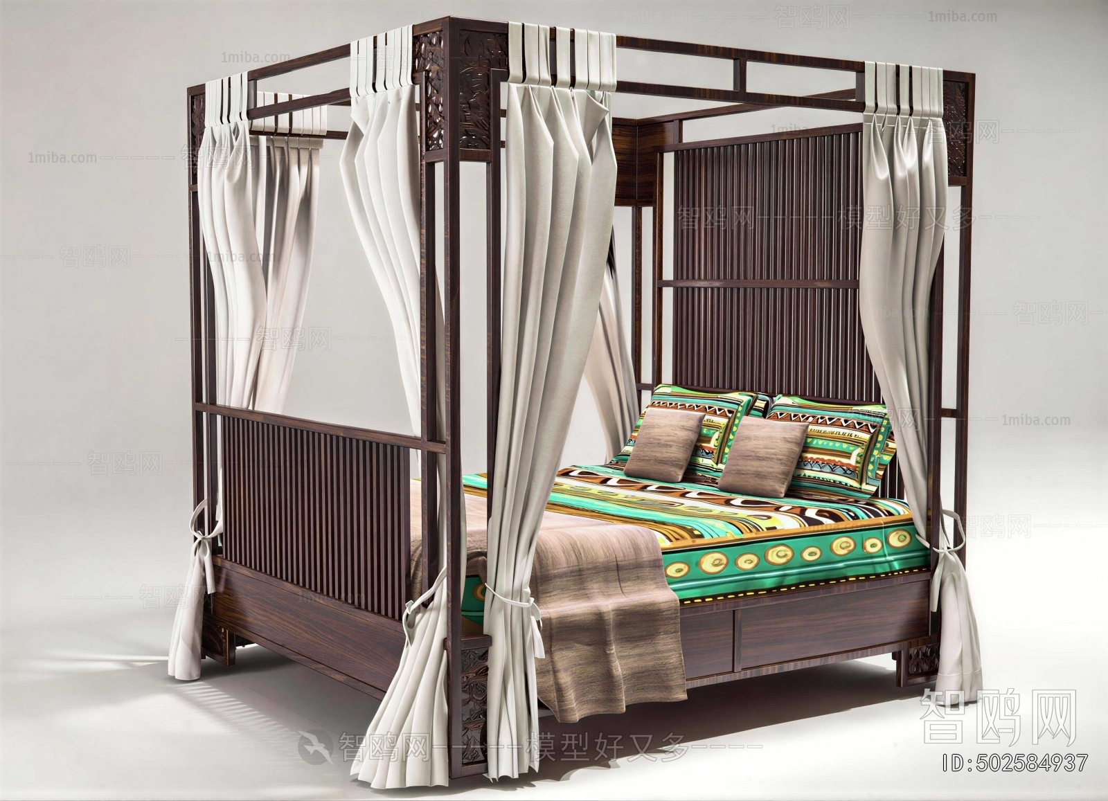 New Chinese Style Double Bed
