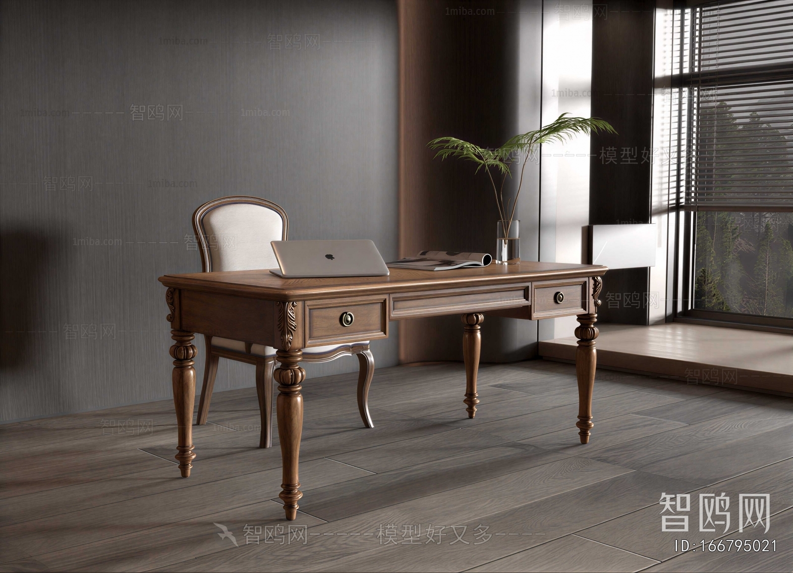 American Style Computer Desk And Chair