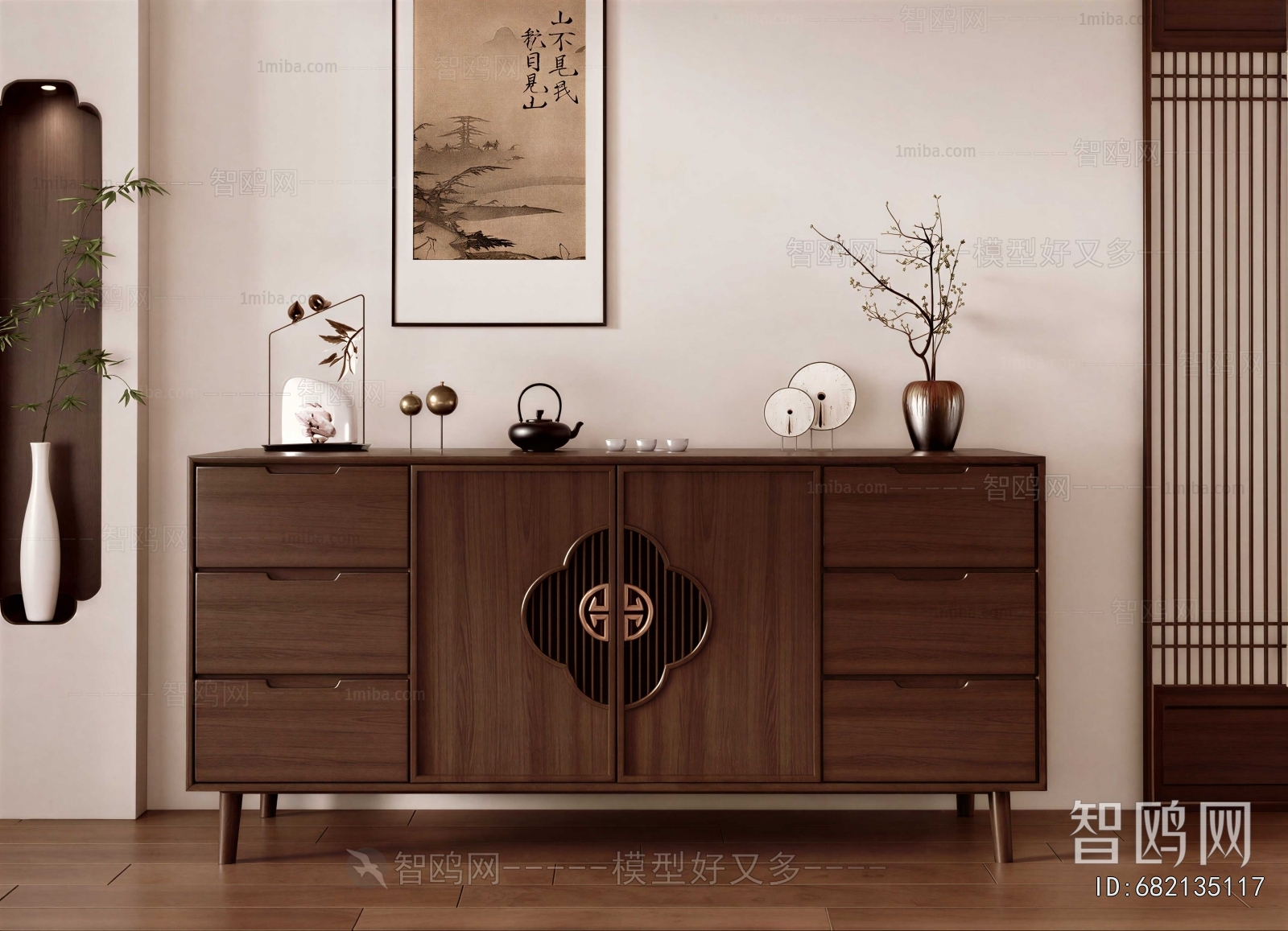 New Chinese Style Side Cabinet