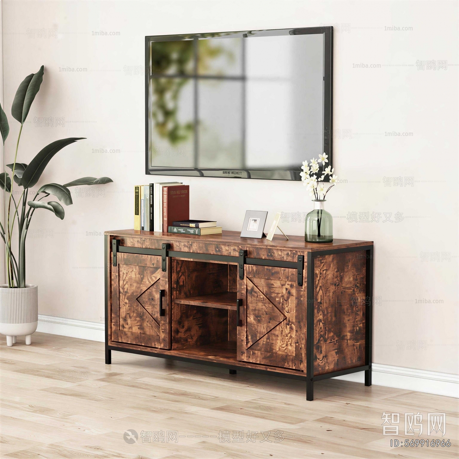 Industrial Style Side Cabinet