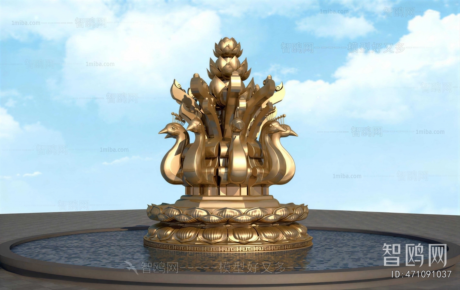 New Chinese Style Sculpture Sketch