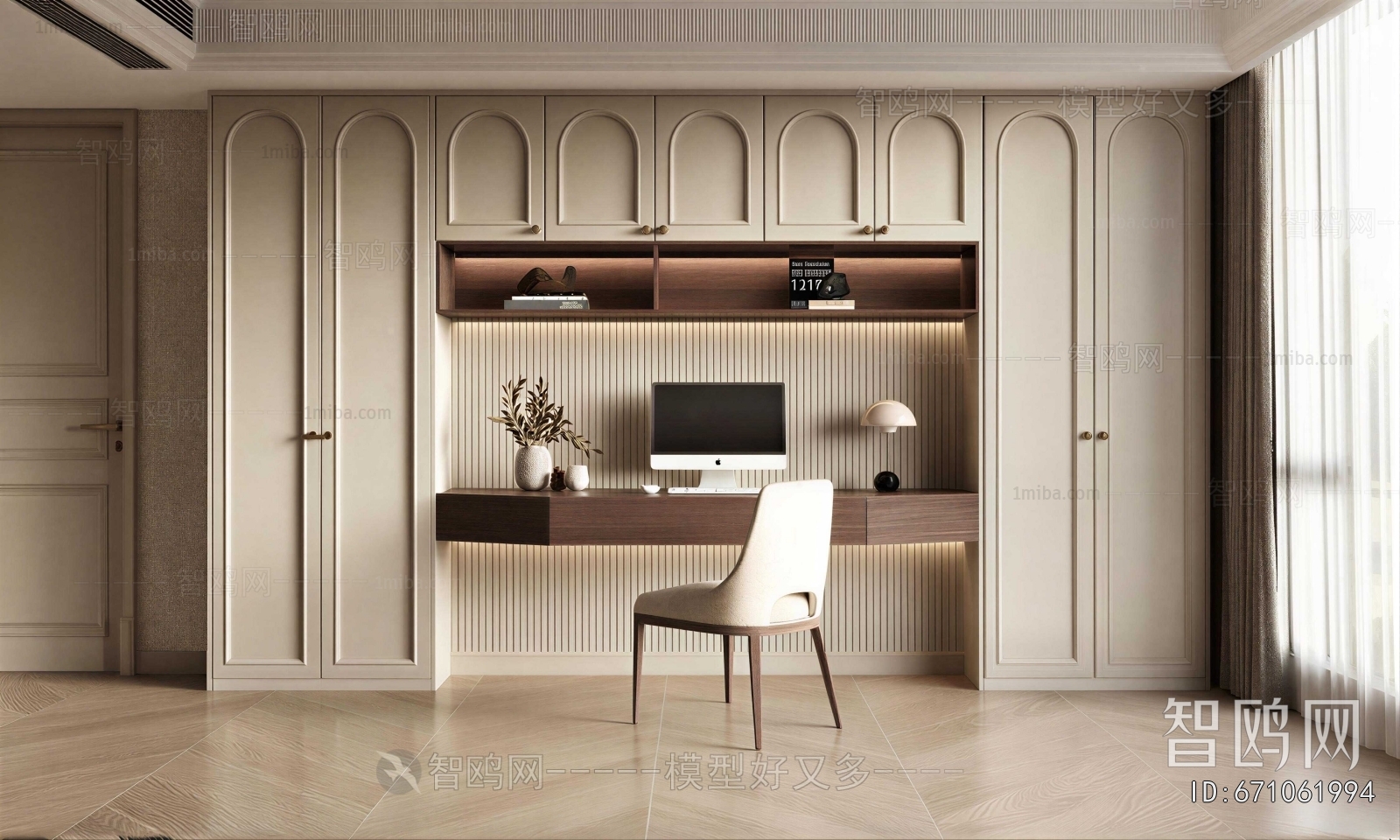 French Style Computer Desk And Chair