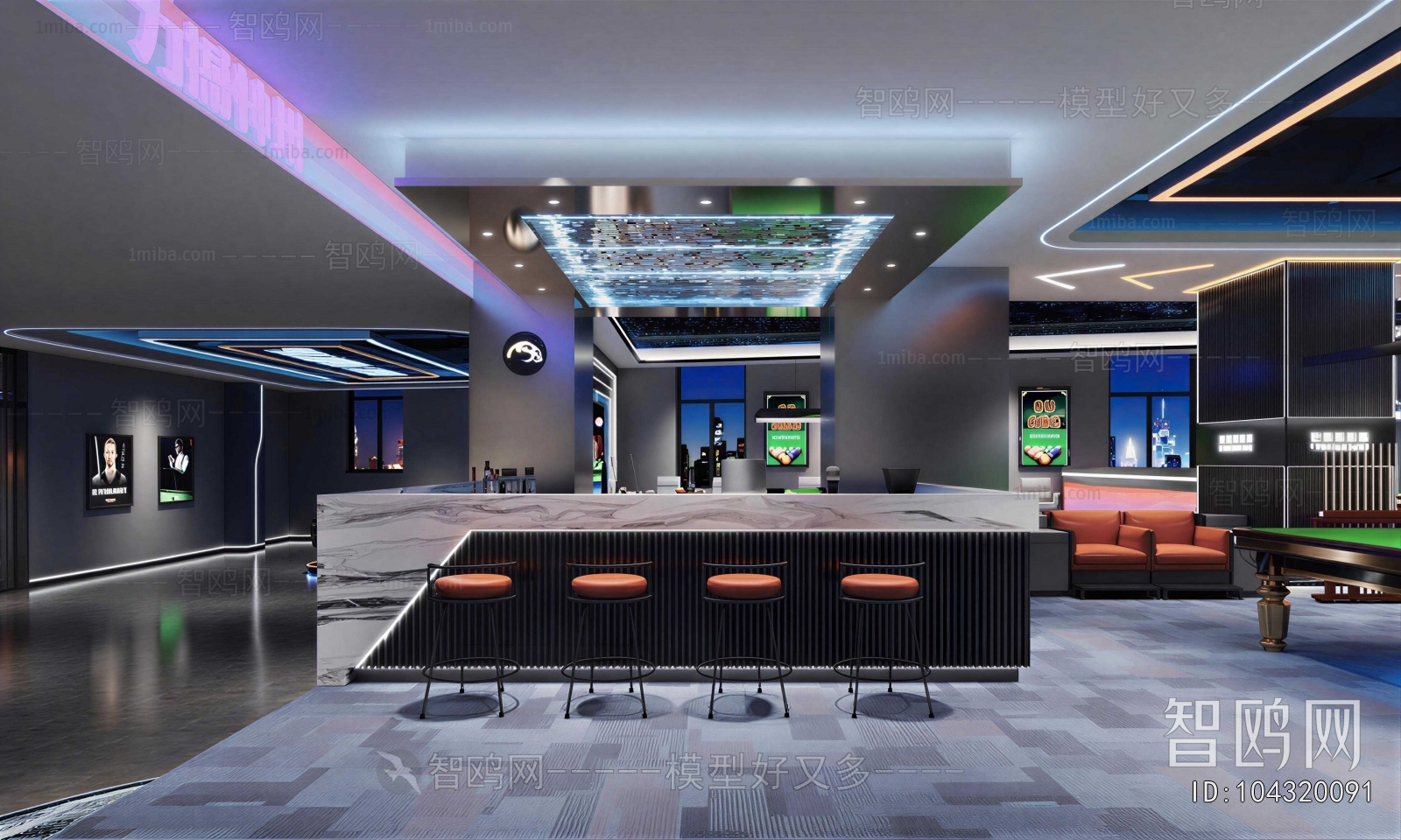 Modern Billiard Room