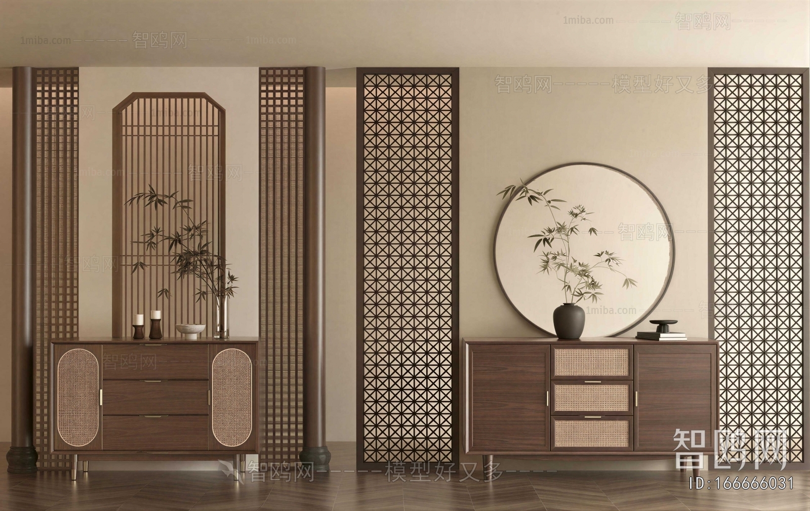 New Chinese Style Entrance Cabinet