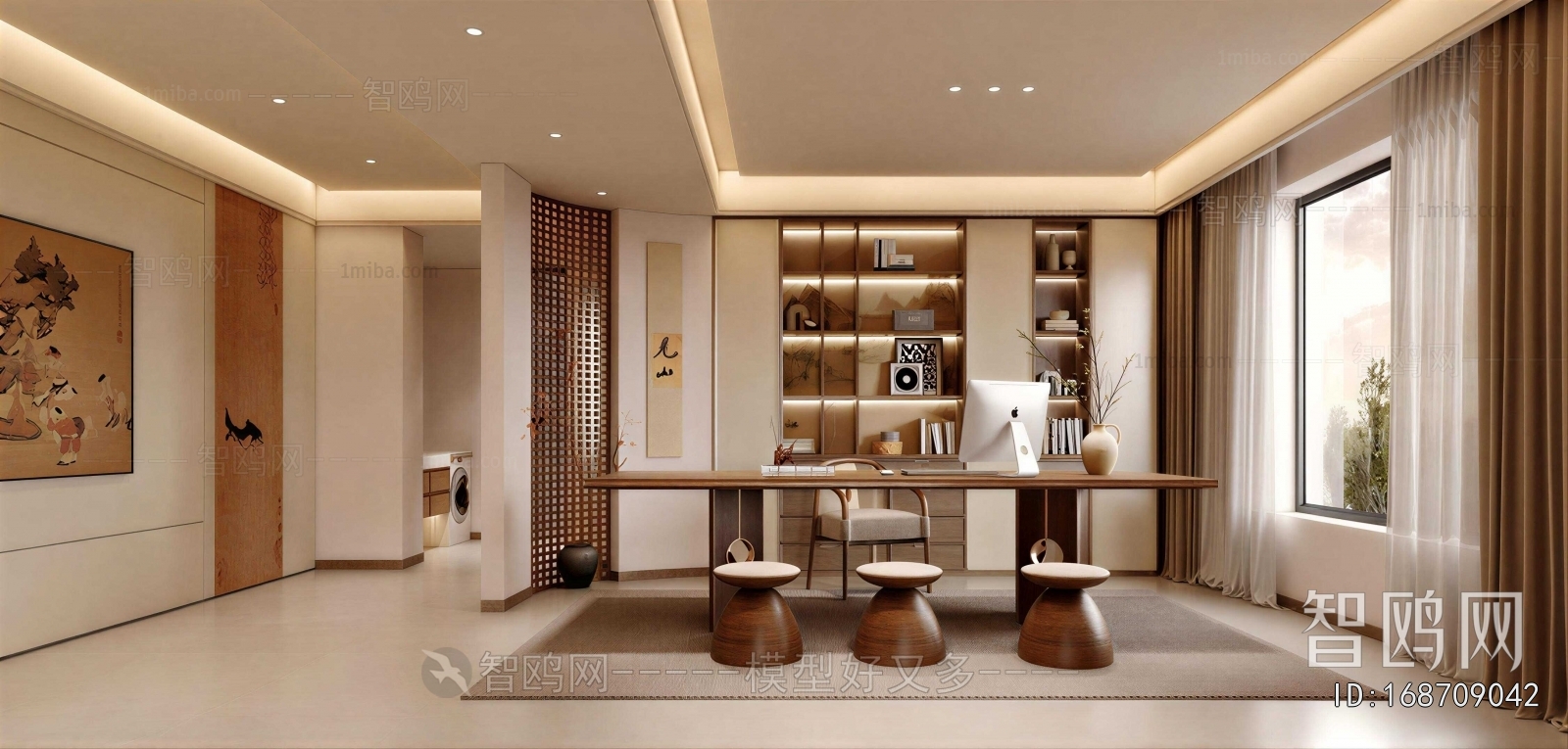 New Chinese Style Study Space