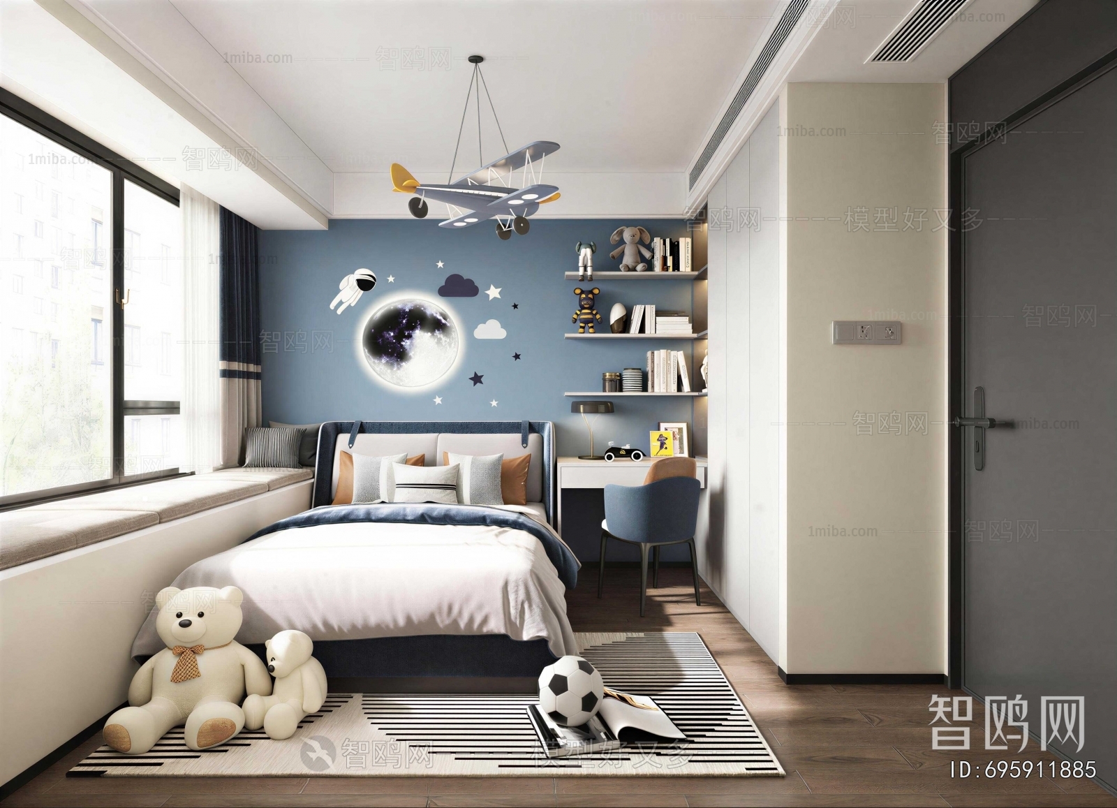 Modern Boy's Room And Son's Room