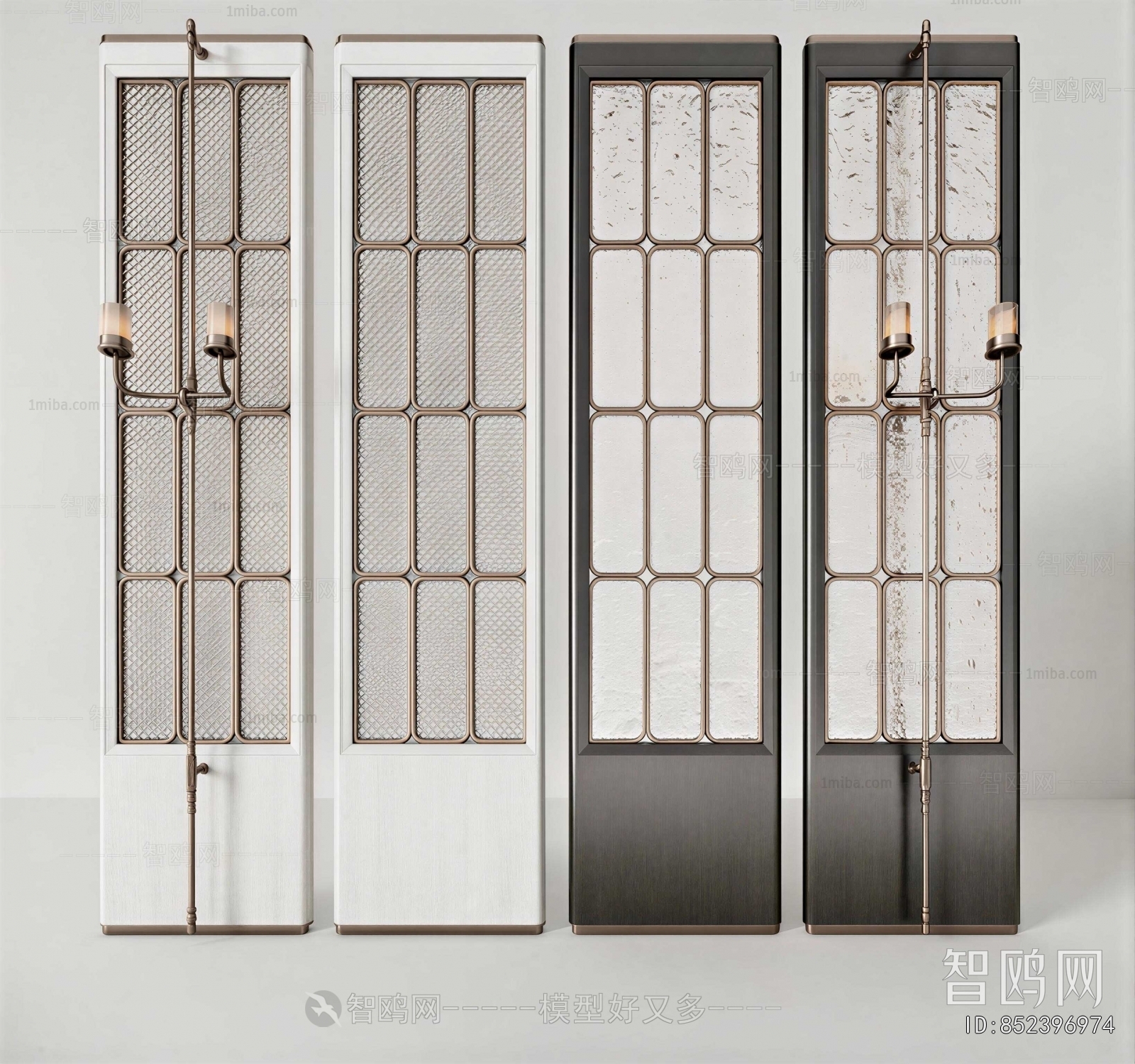 New Chinese Style Glass Screen Partition