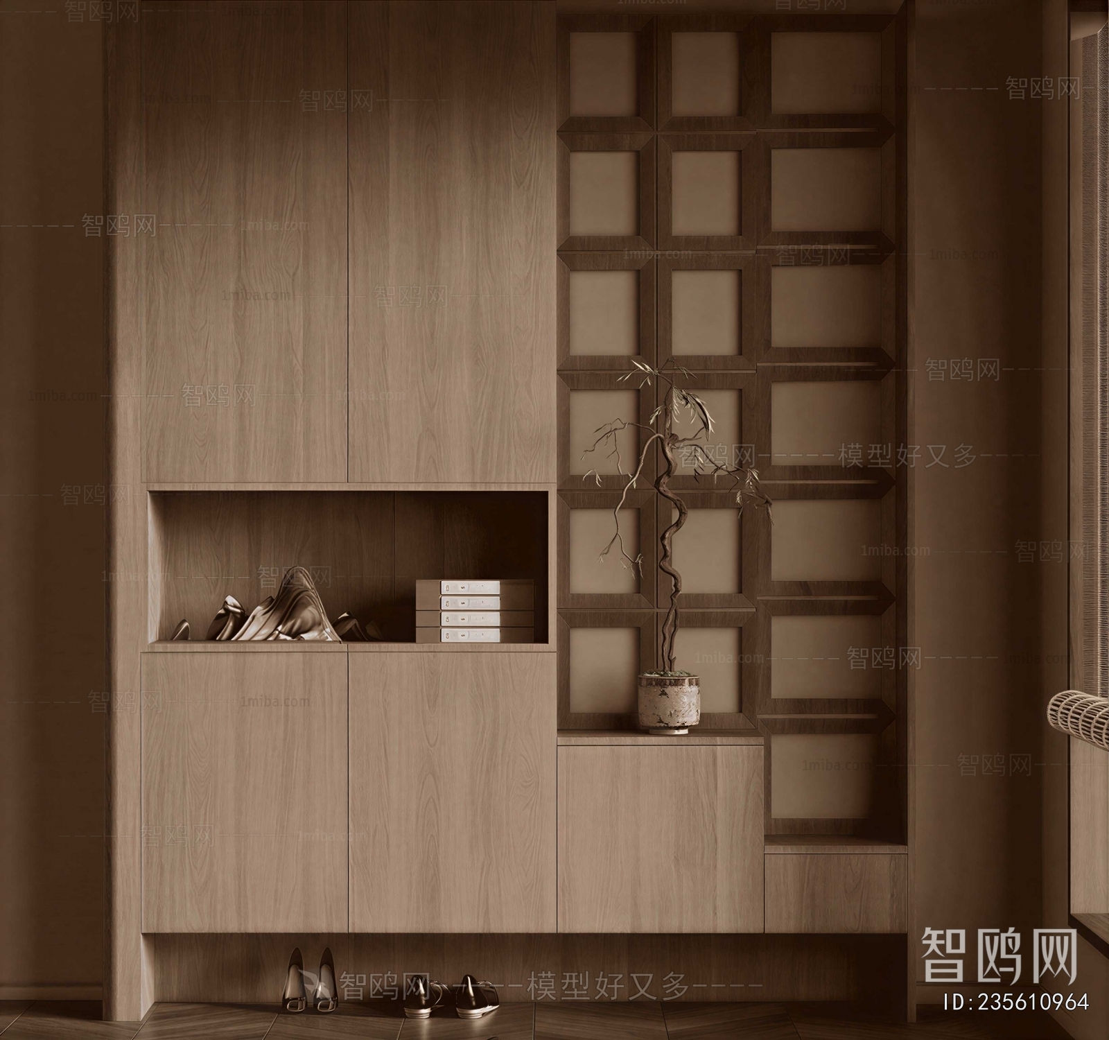 Wabi-sabi Style Shoe Cabinet
