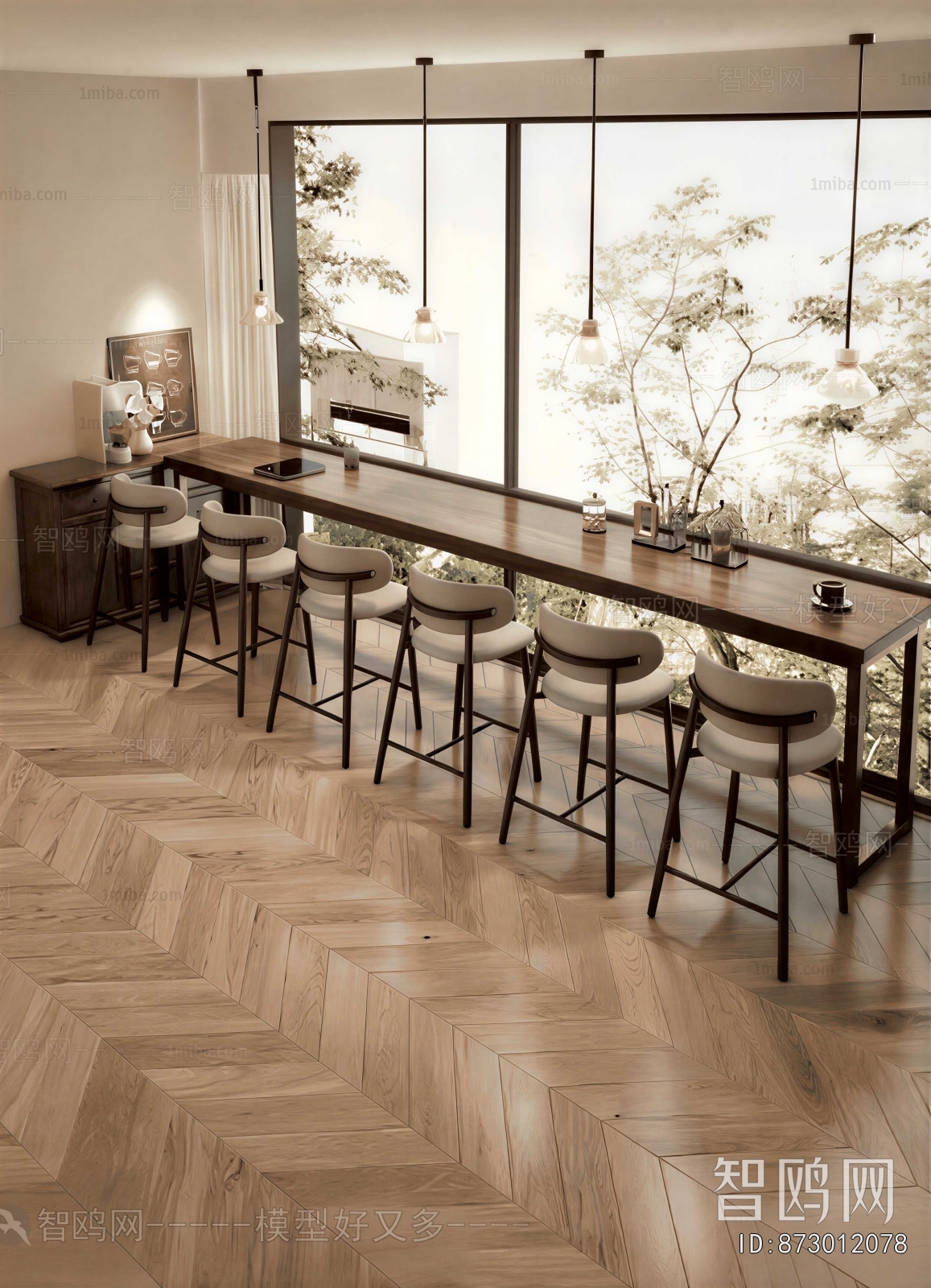 Wabi-sabi Style Counter Bar