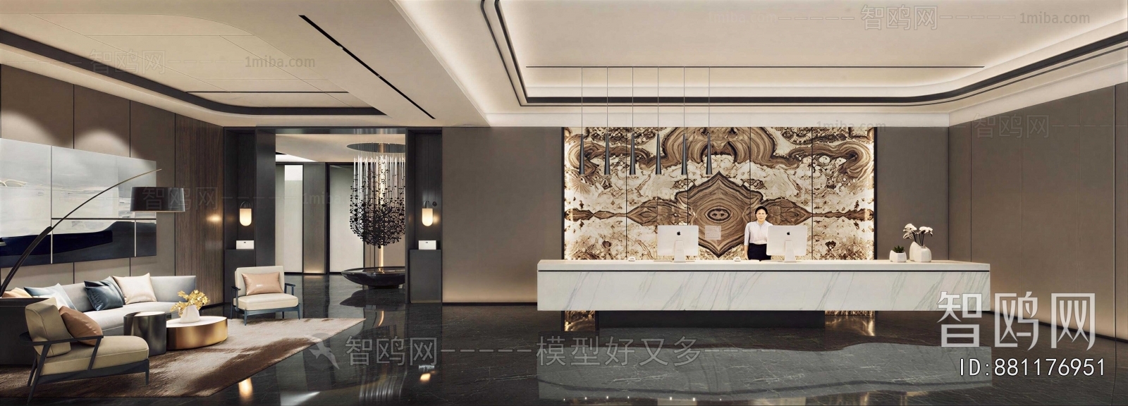 Modern Office Reception Desk