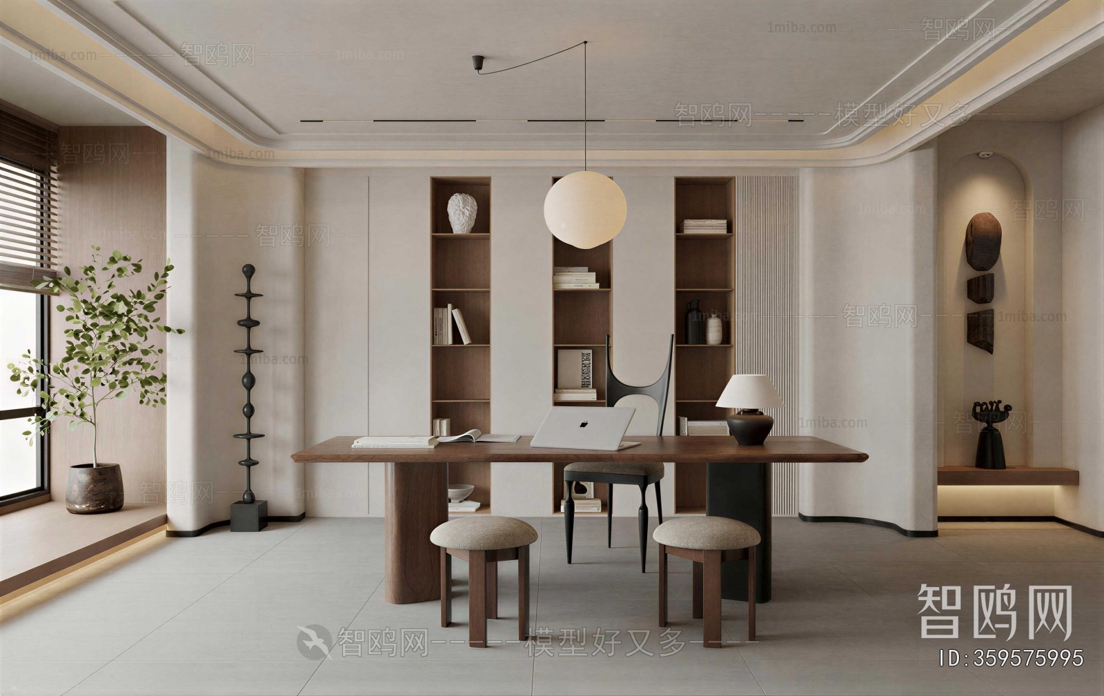 Wabi-sabi Style Study Space