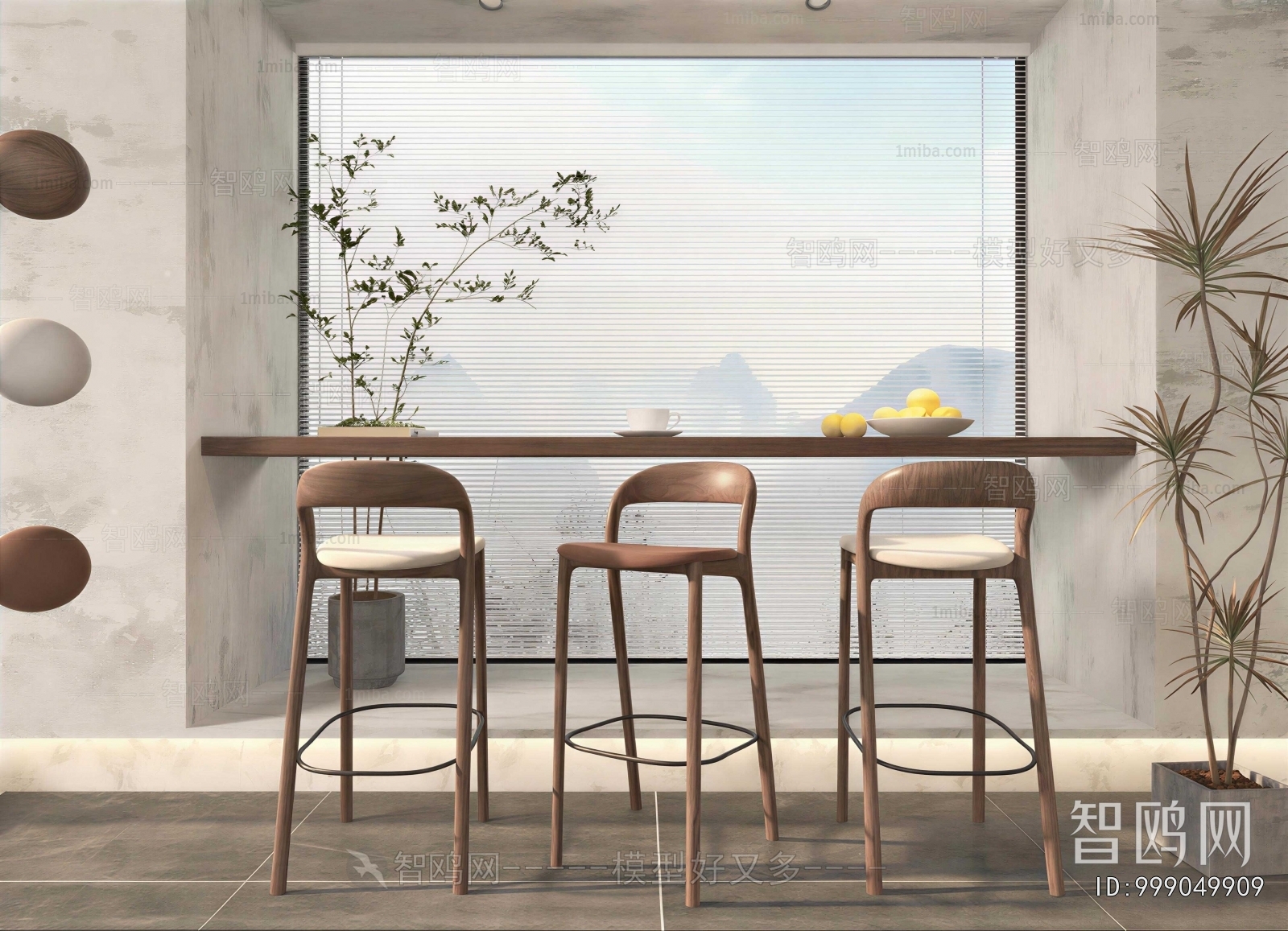 Wabi-sabi Style Counter Bar