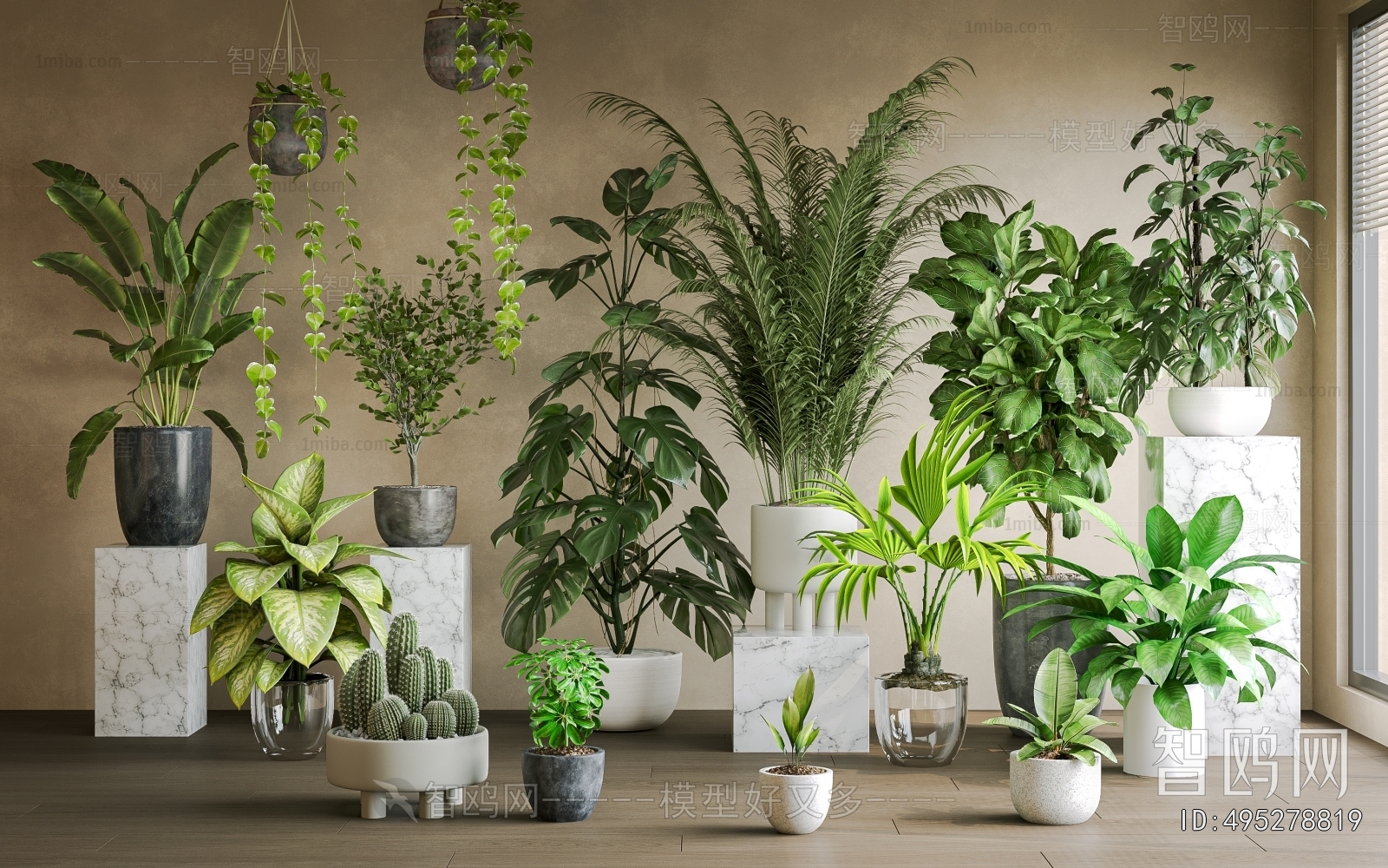 Modern Ground Green Plant Potted Plants