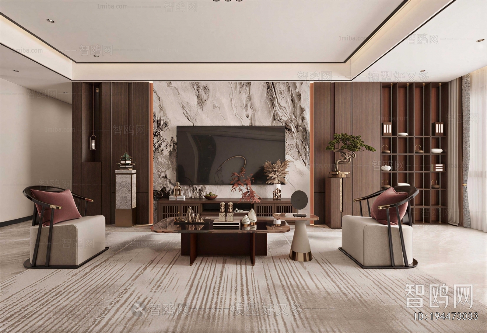 New Chinese Style A Living Room