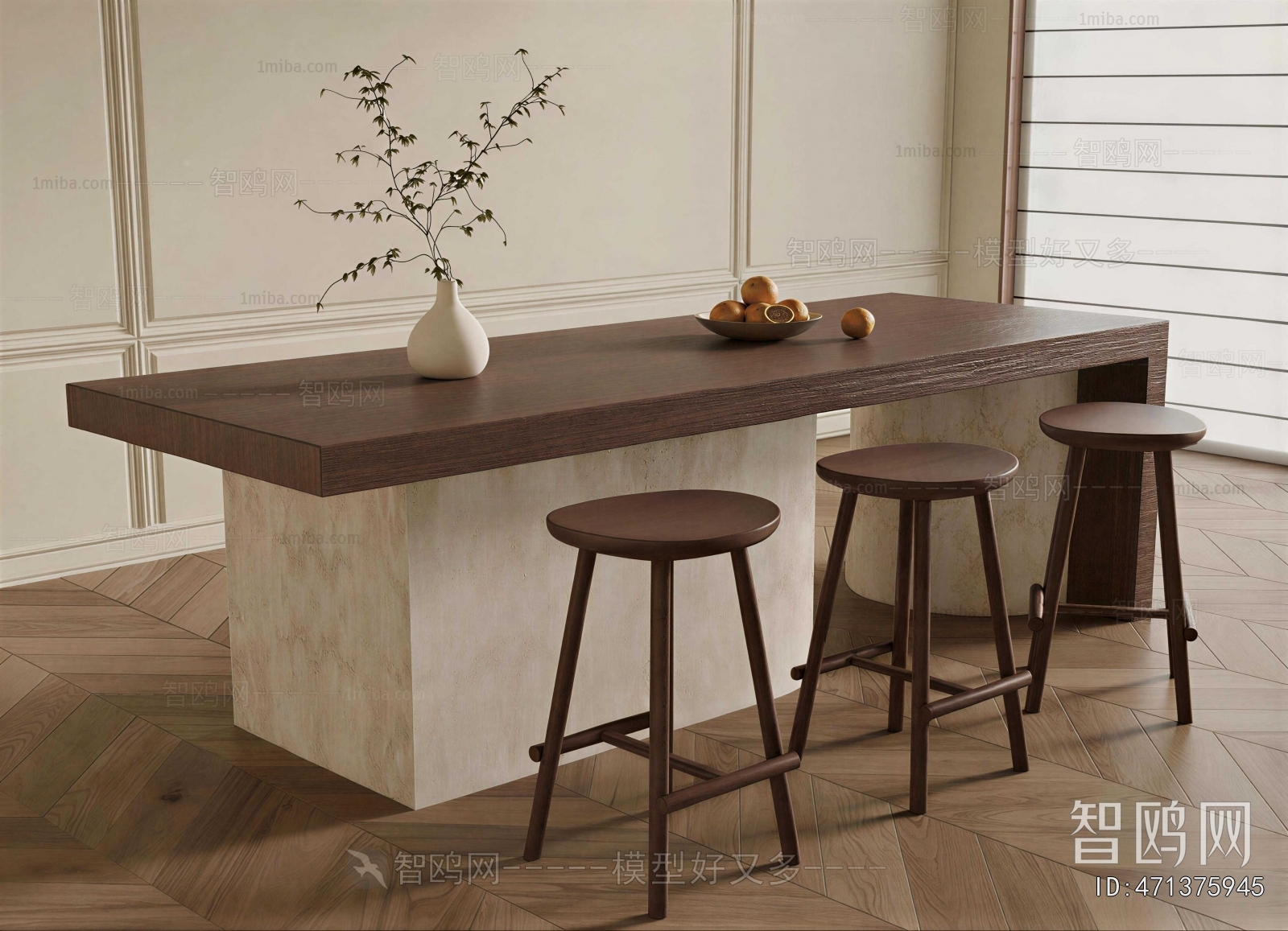 Wabi-sabi Style Counter Bar
