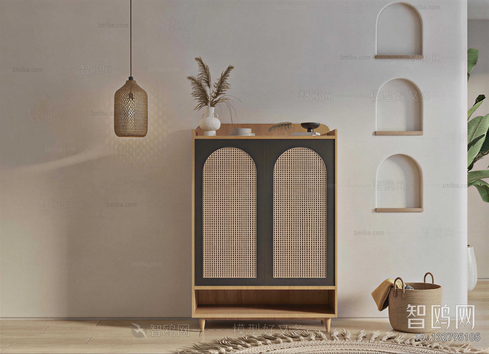 Wabi-sabi Style Shoe Cabinet