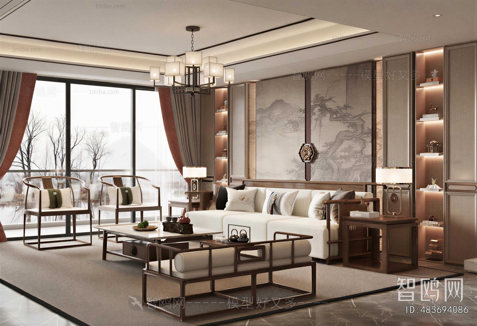 New Chinese Style A Living Room